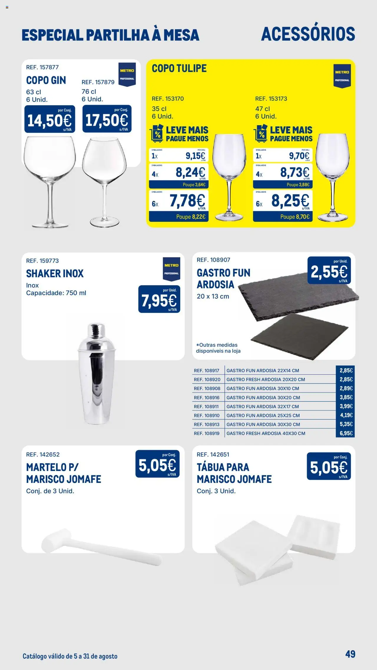 Makro - Especial Partilha à Mesa │ válido de 05.08.2025 | Página: 49 | Produtos: Tábua, Mesa, Martelo, Gin