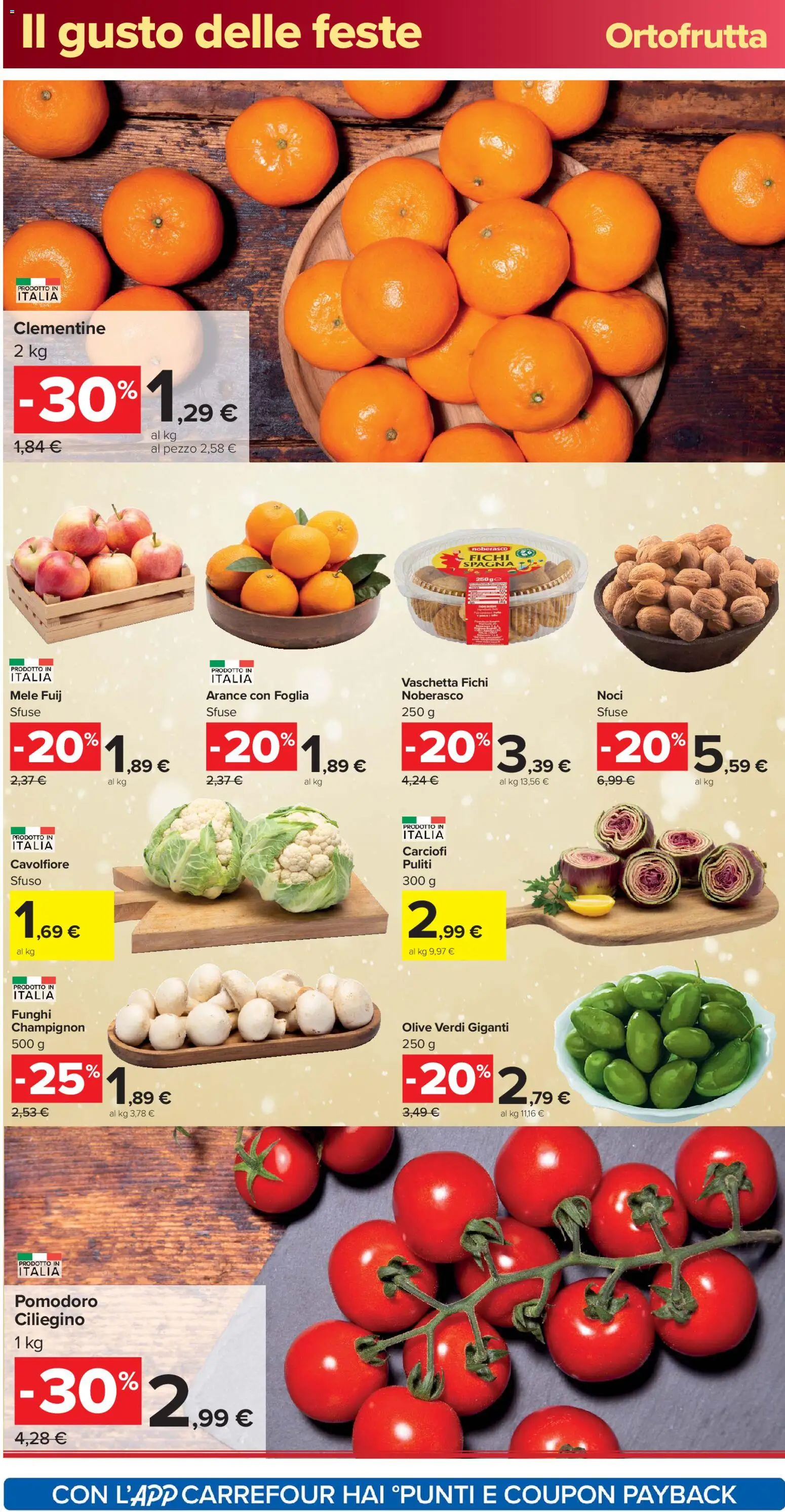 Volantino Carrefour del 16.12.2025 | Pagina: 16 | Prodotti: Mele, Pomodoro, Funghi, Carciofi