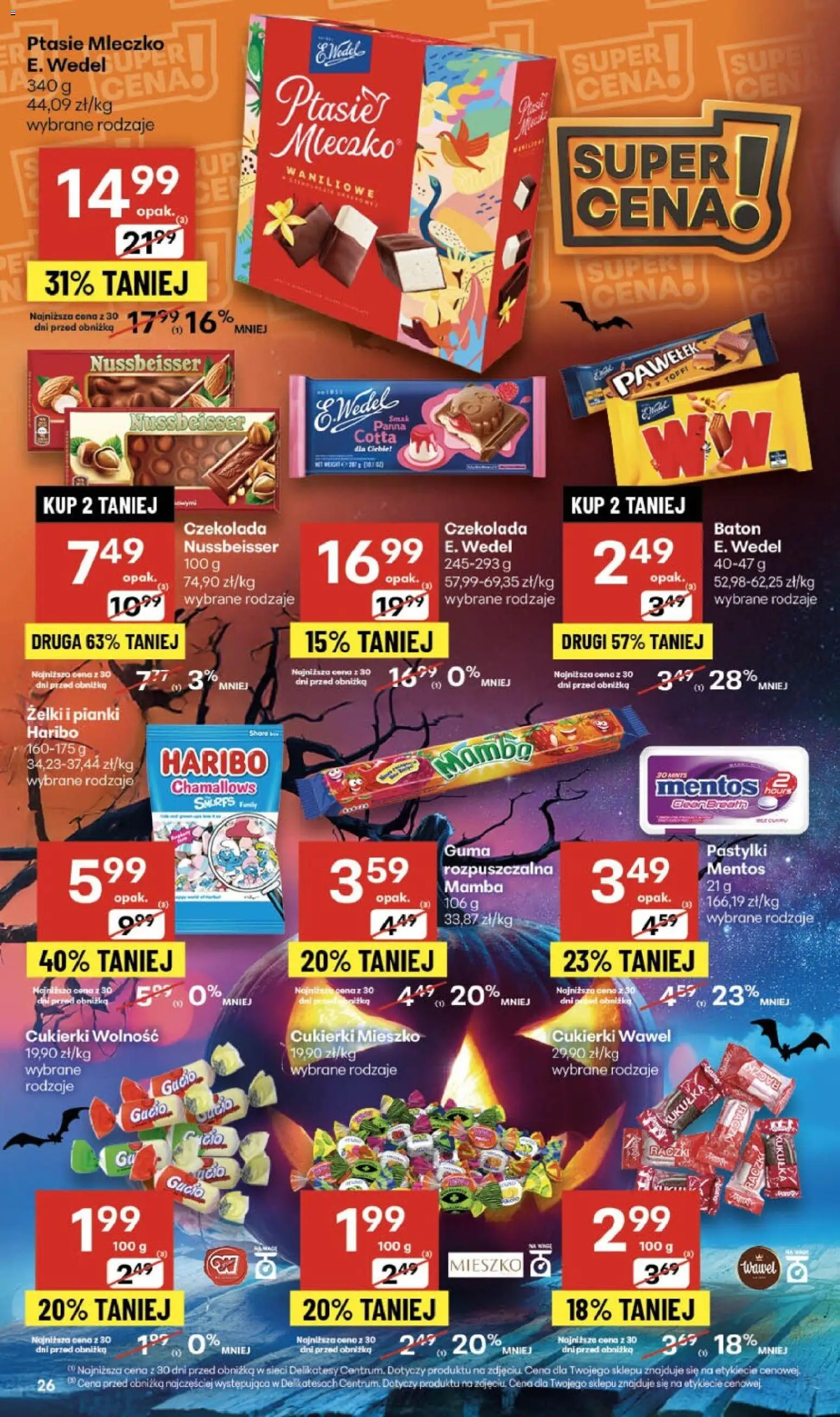Delikatesy Centrum Gazetka od 30.10.2025 | Strona: 26 | Produkty: Baton, Ptasie mleczko, Żelki, Pianki