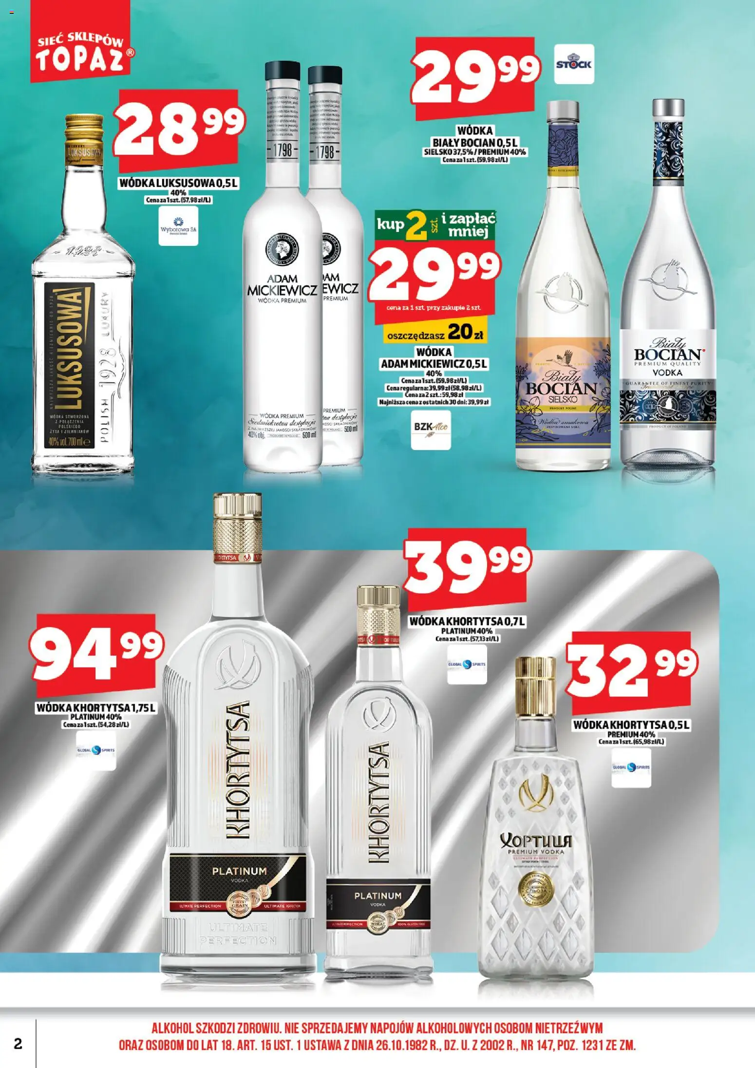 Topaz Gazetka alkoholowa od 01.03.2026 | Strona: 4 | Produkty: Vodka, Alkohol, Wódka