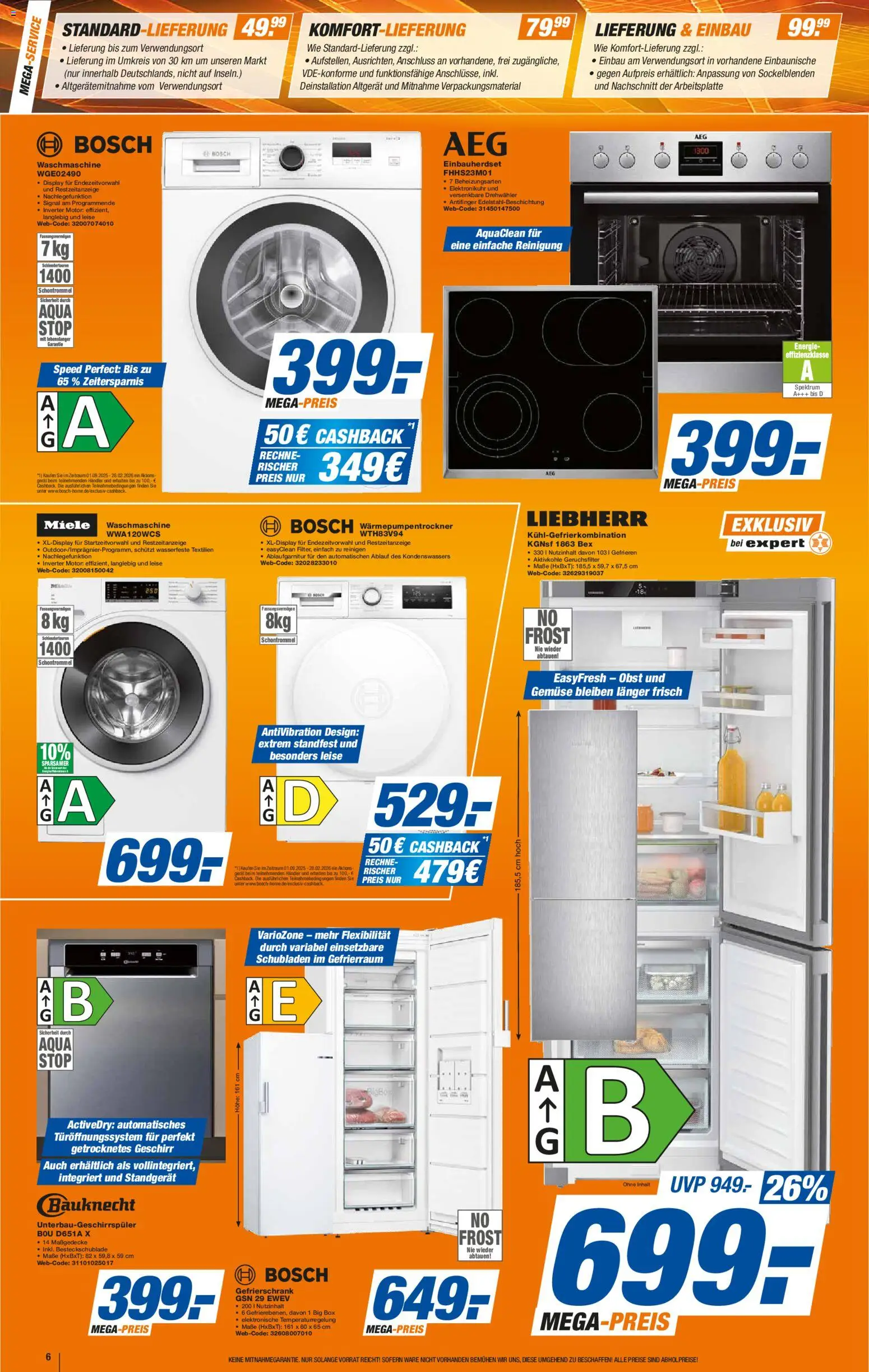 Expert Prospekt 	 – gültig ab 26.12.2025 | Seite: 6 | Produkte: Miele, Waschmaschine, Gemüse, Kühlgefrierkombination