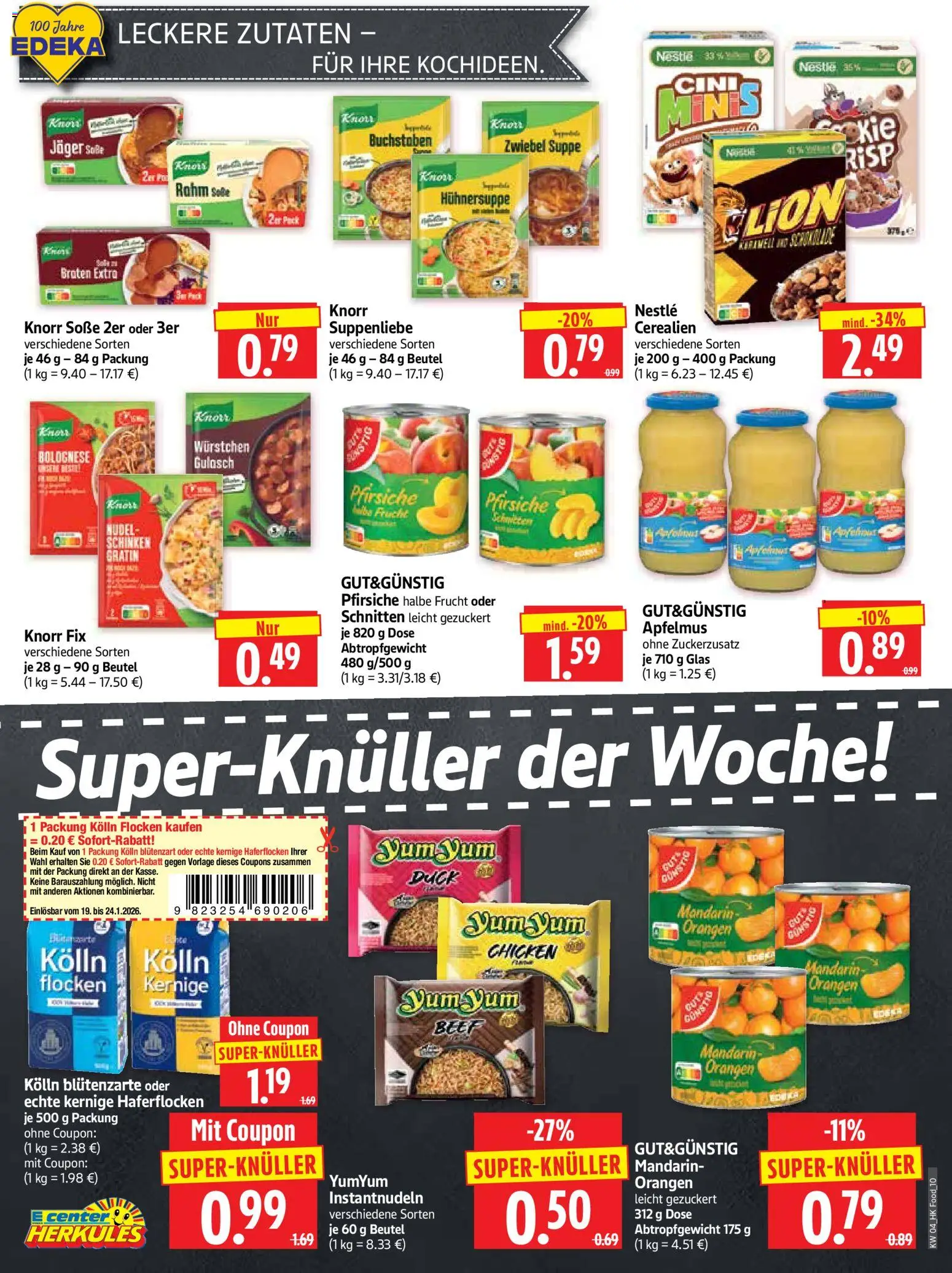 HERKULES Prospekt 	 – gültig ab 19.01.2026 | Seite: 10 | Produkte: Knorr fix, Knorr, Soße, Schinken