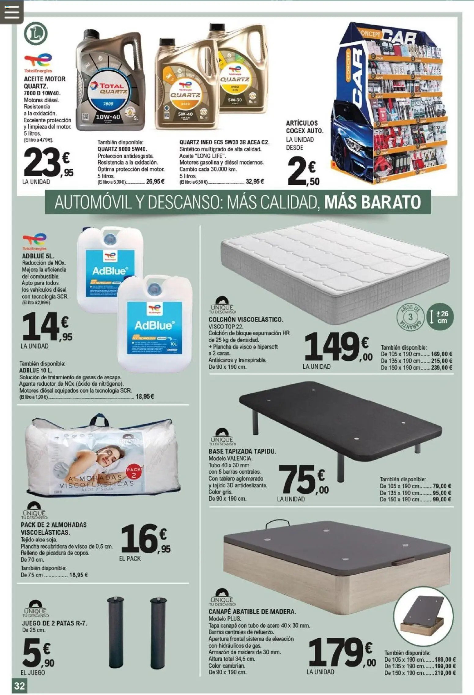 E.Leclerc folleto │ válido desde el 08.04.2026 | Página: 32 | Productos: Aceite, Colchon, Plancha