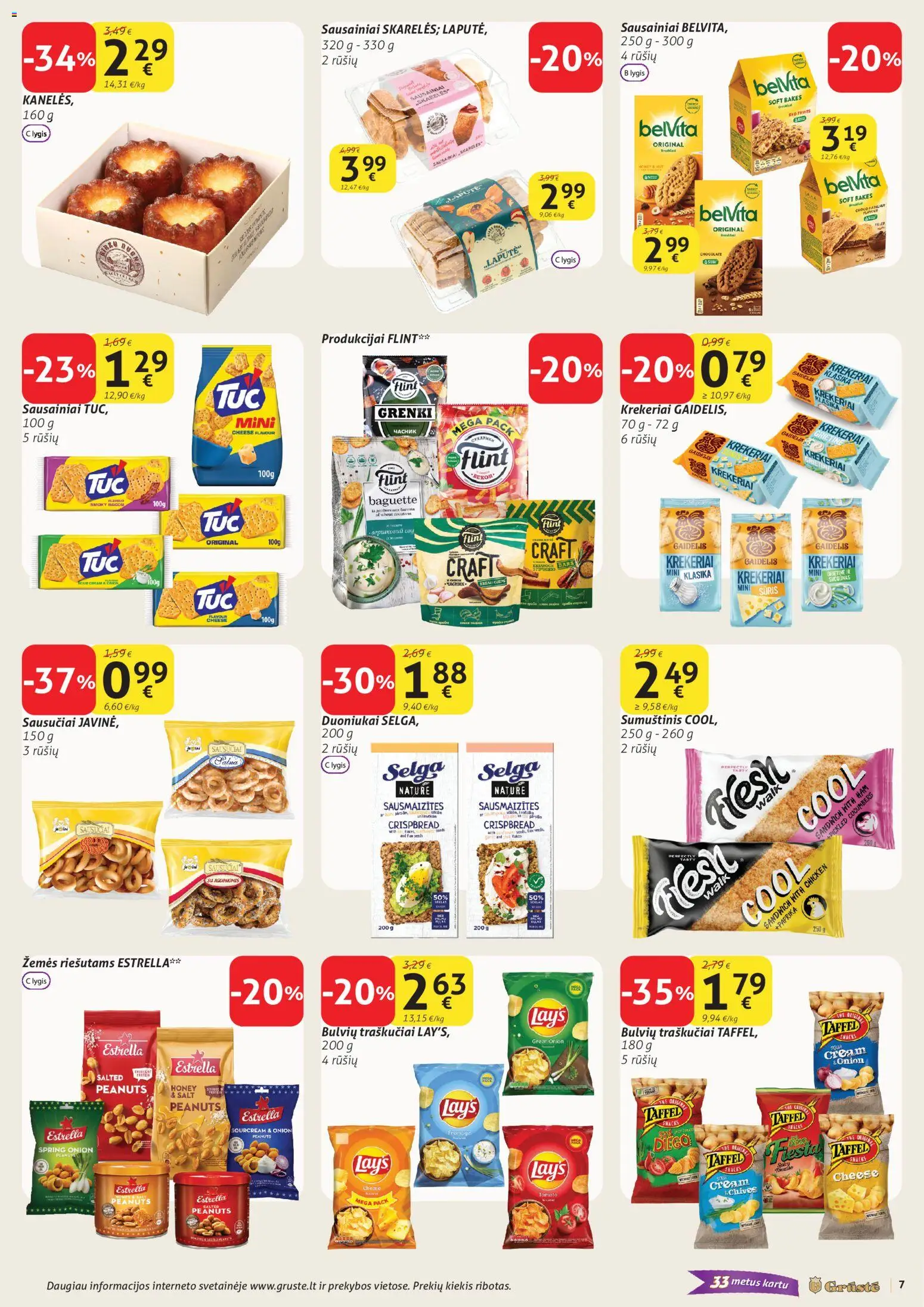 GRUSTE akcijos nuo 01.03.2026 | Puslapis: 7 | Prekių: Sausainiai, Paprika, Sūris, Grietinė