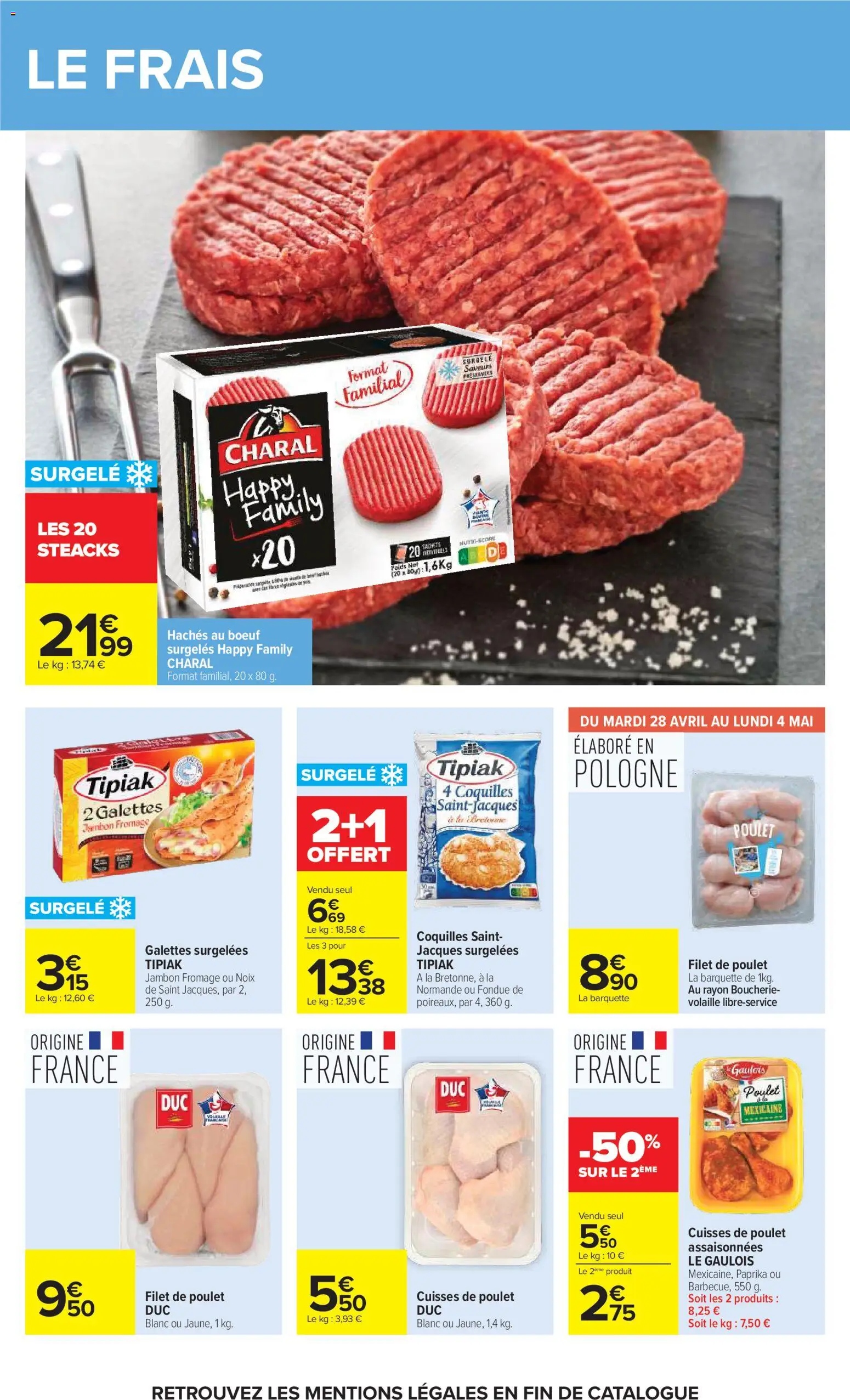 {H1} | Page: 38 | Produits: Cuisses de poulet, Poids, Volaille, Fromage