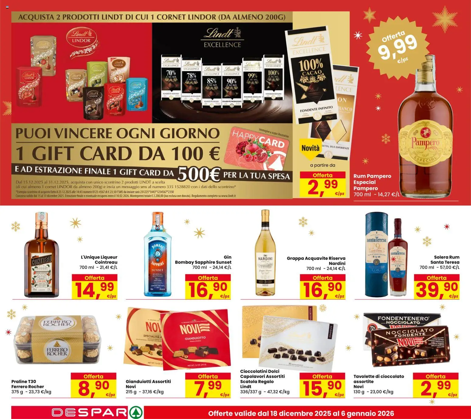 Volantino Despar del 18.12.2025 | Pagina: 16 | Prodotti: Cioccolato, Nocciole, Cacao, Scatola