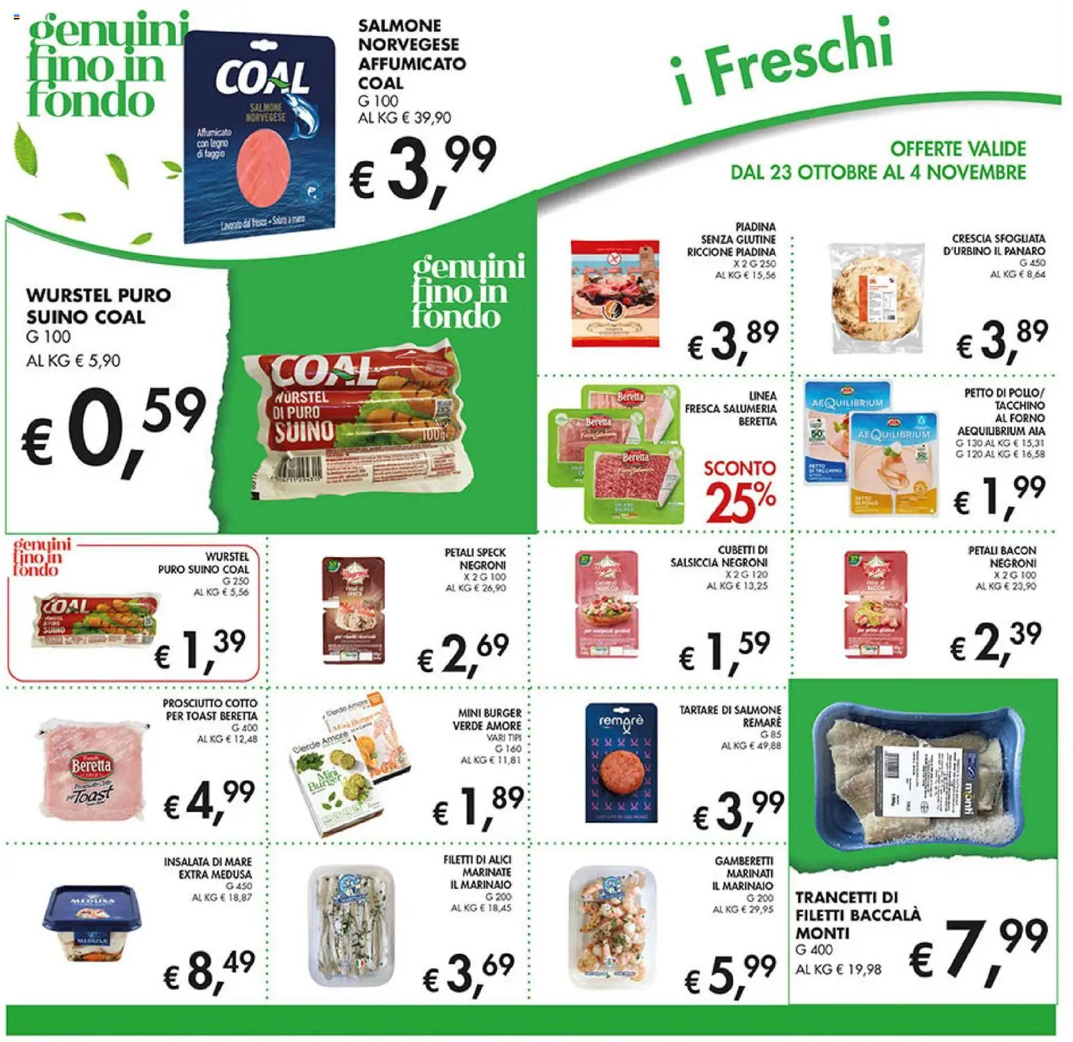 Volantino Coal del 23.10.2025 | Pagina: 12 | Prodotti: Insalata, Suino, Wurstel, Alici