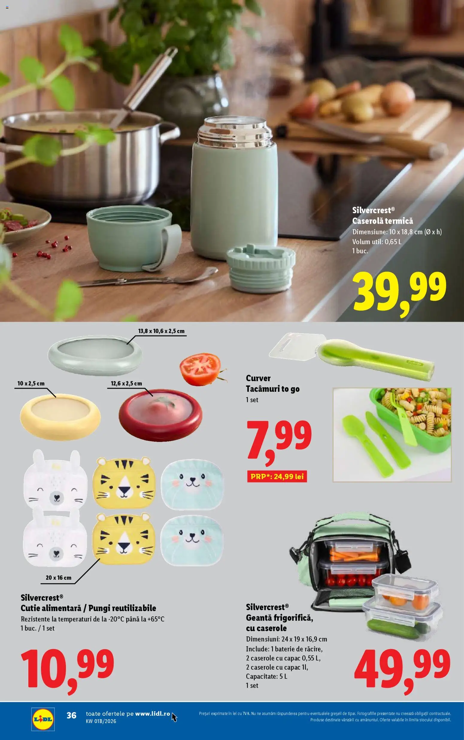 Noul catalog Lidl – valabil de la 02.01.2026 | Pagină: 36 | Produse: Geantă, Caserole, Cutie, Baterie