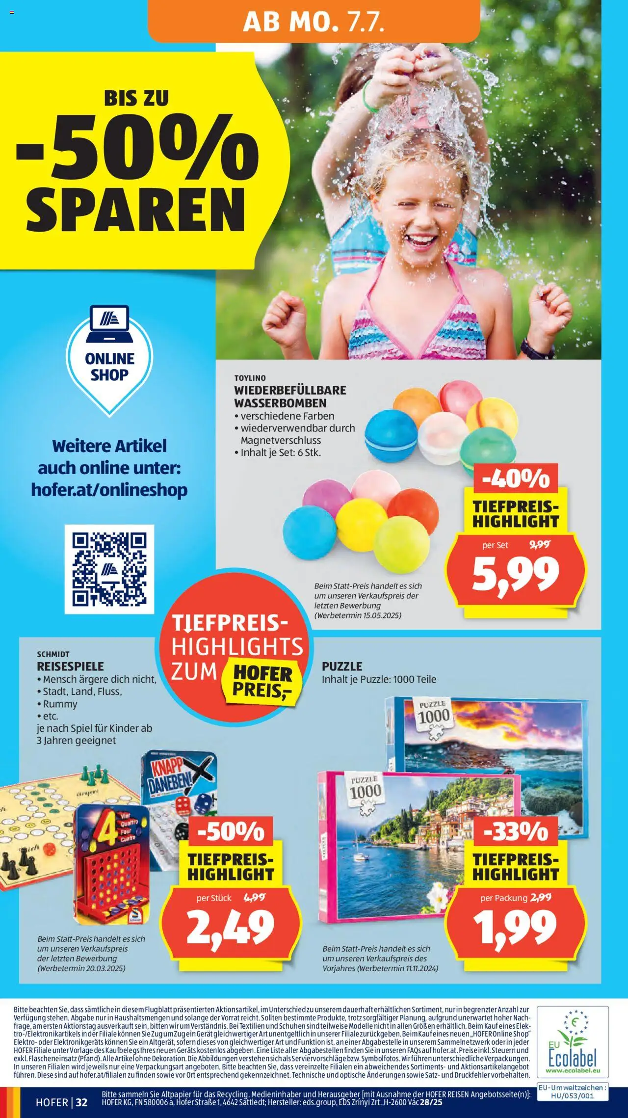 Hofer Flugblatt gültig ab 04.07.2025 | Seite: 36 | Produkte: Spiel