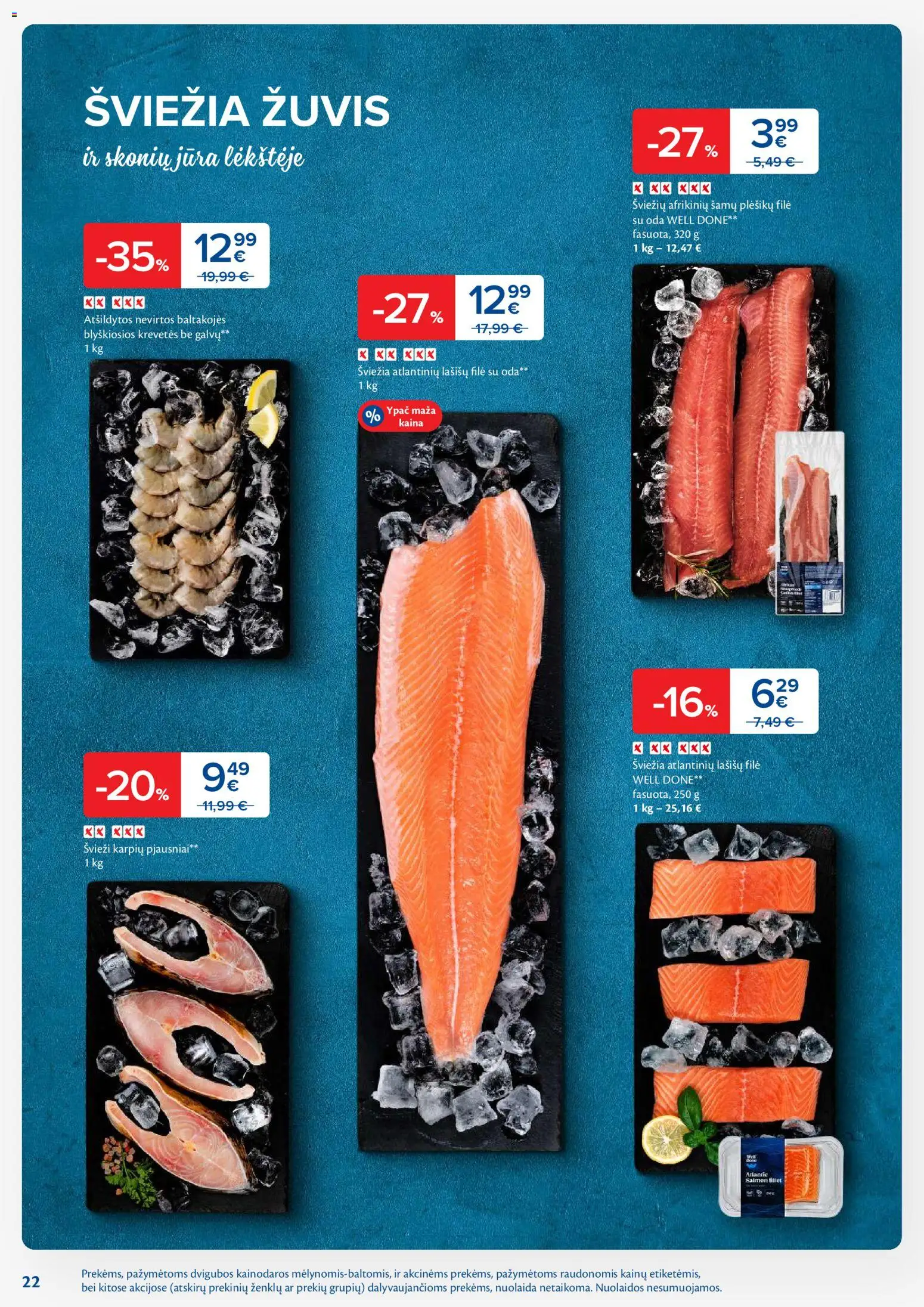 MAXIMA akcijos nuo 20.01.2026 | Puslapis: 22 | Prekių: Lašišų filė, Žuvis