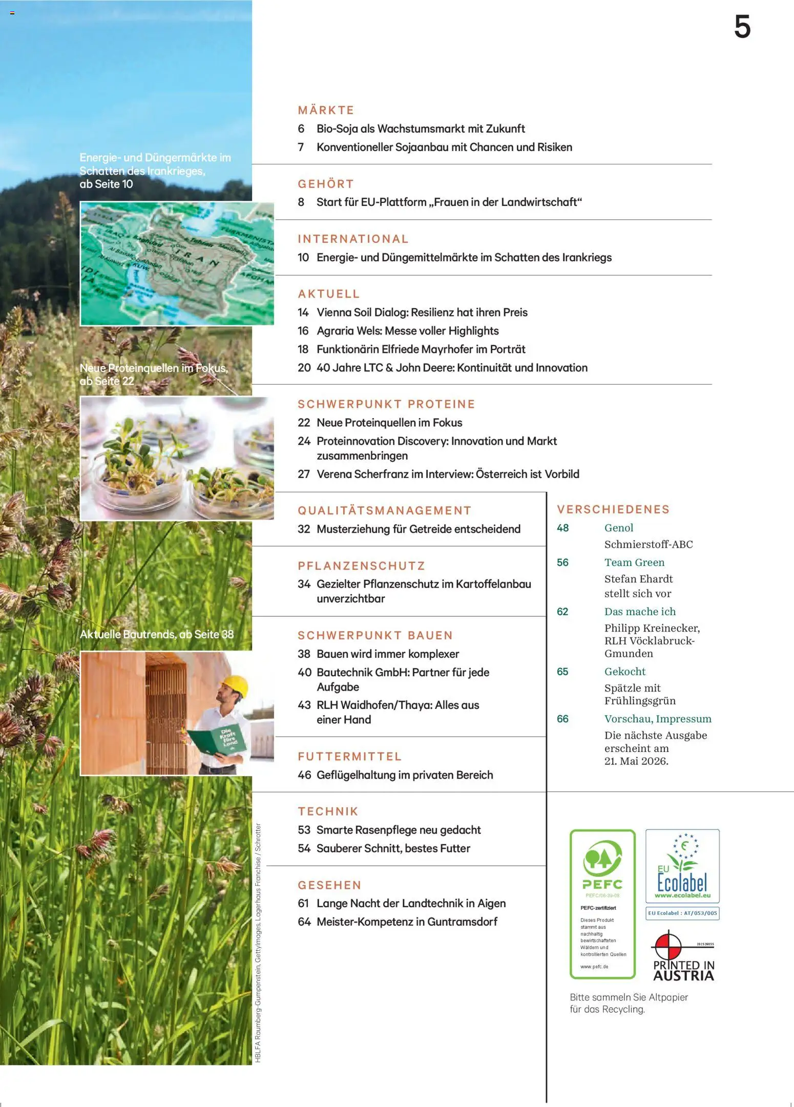 Lagerhaus Unser Land Mai 2025 gültig ab 01.05.2026 | Seite: 5 | Produkte: Getreide