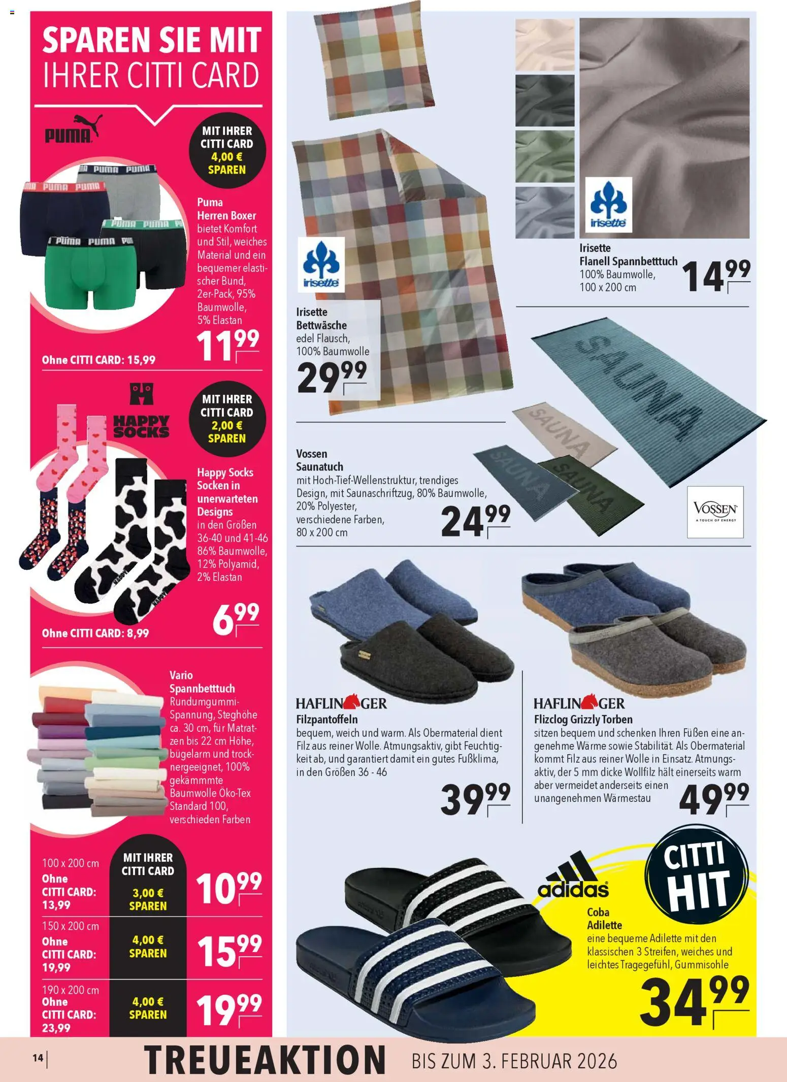 CITTI Markt  Markenwelten – gültig ab 29.10.2025 | Seite: 14 | Produkte: Energy, Bettwäsche, Socken, Boxer