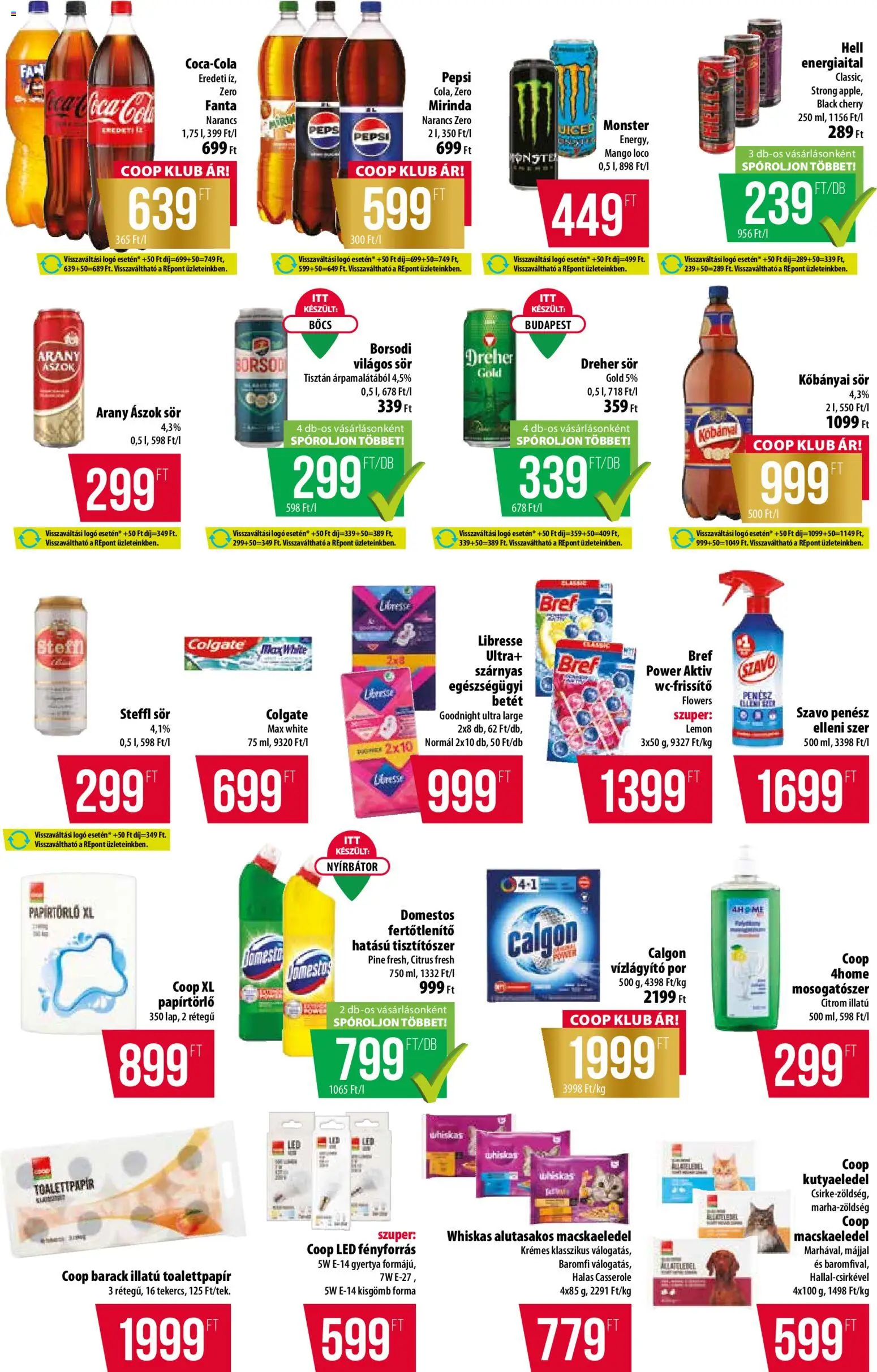 COOP Szolnok akciós ujság - amely érvényes a következő dátumtól: 27.11.2025 | Oldal: 11 | Termékek: Energiaital, Macskaeledel, Coca Cola Zero, Mosogatószer