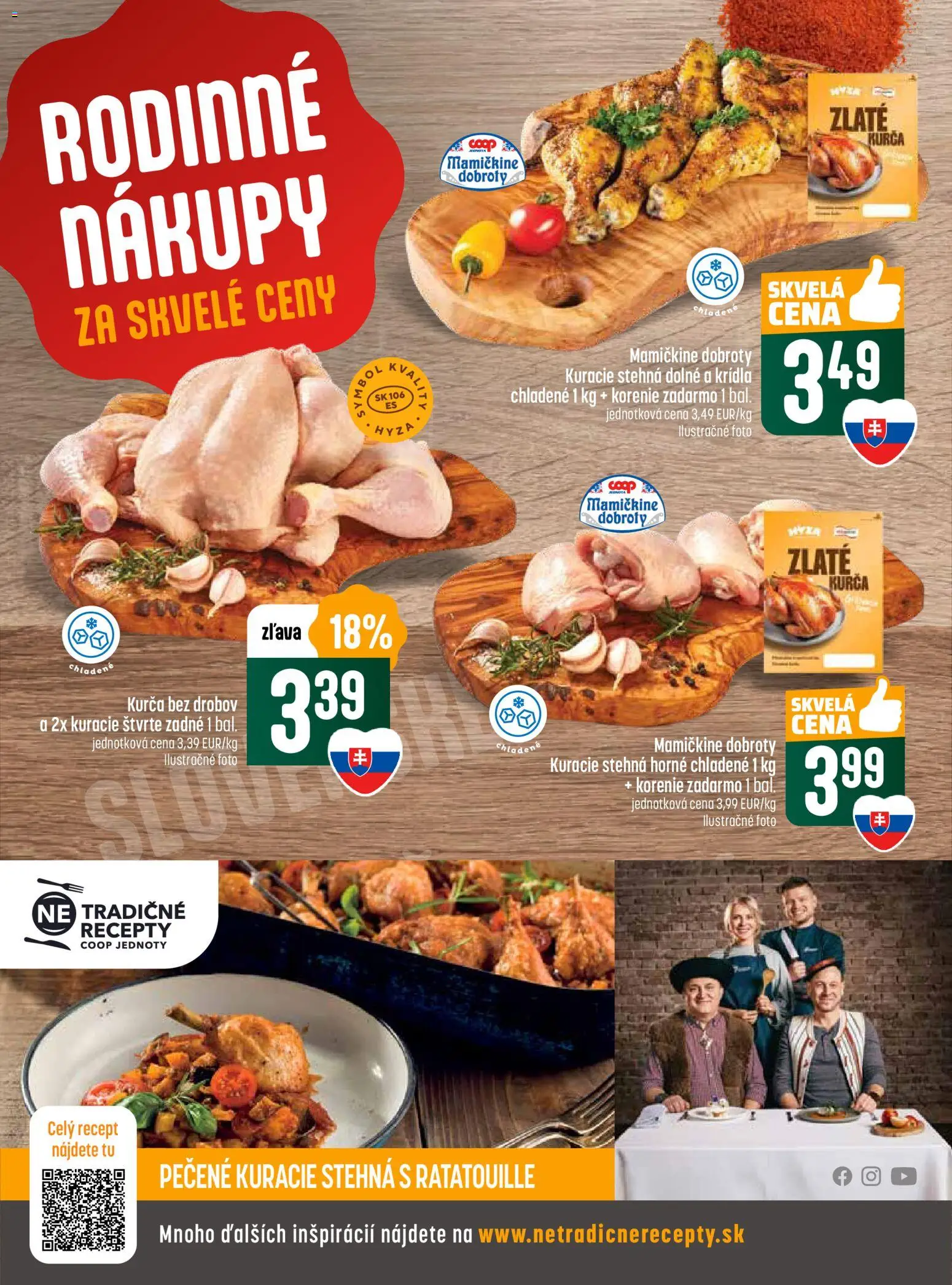 Nové COOP Jednota akcie – leták je platný od 13.11.2025 | Strana: 4 | Produkty: Kuracie stehná, Korenie, Kurča