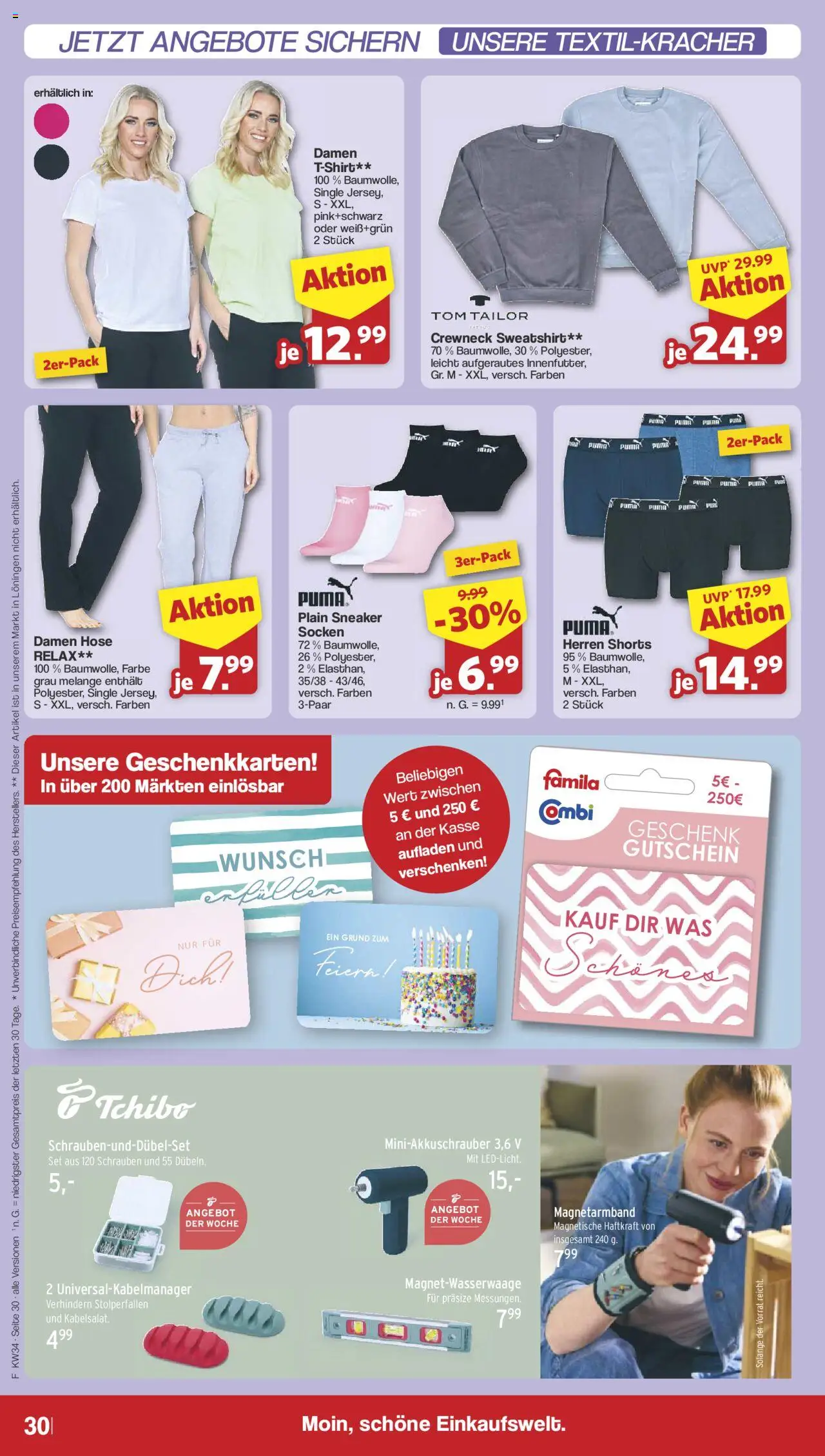 Famila Nordwest Prospekt 	 - gültig ab dem 18.08.2025 | Seite: 35 | Produkte: Sweatshirt, Hose, Socken