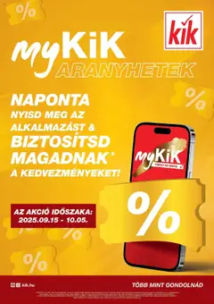 KiK Akciós újság - amely érvényes a következő dátumtól: 15.09.2025