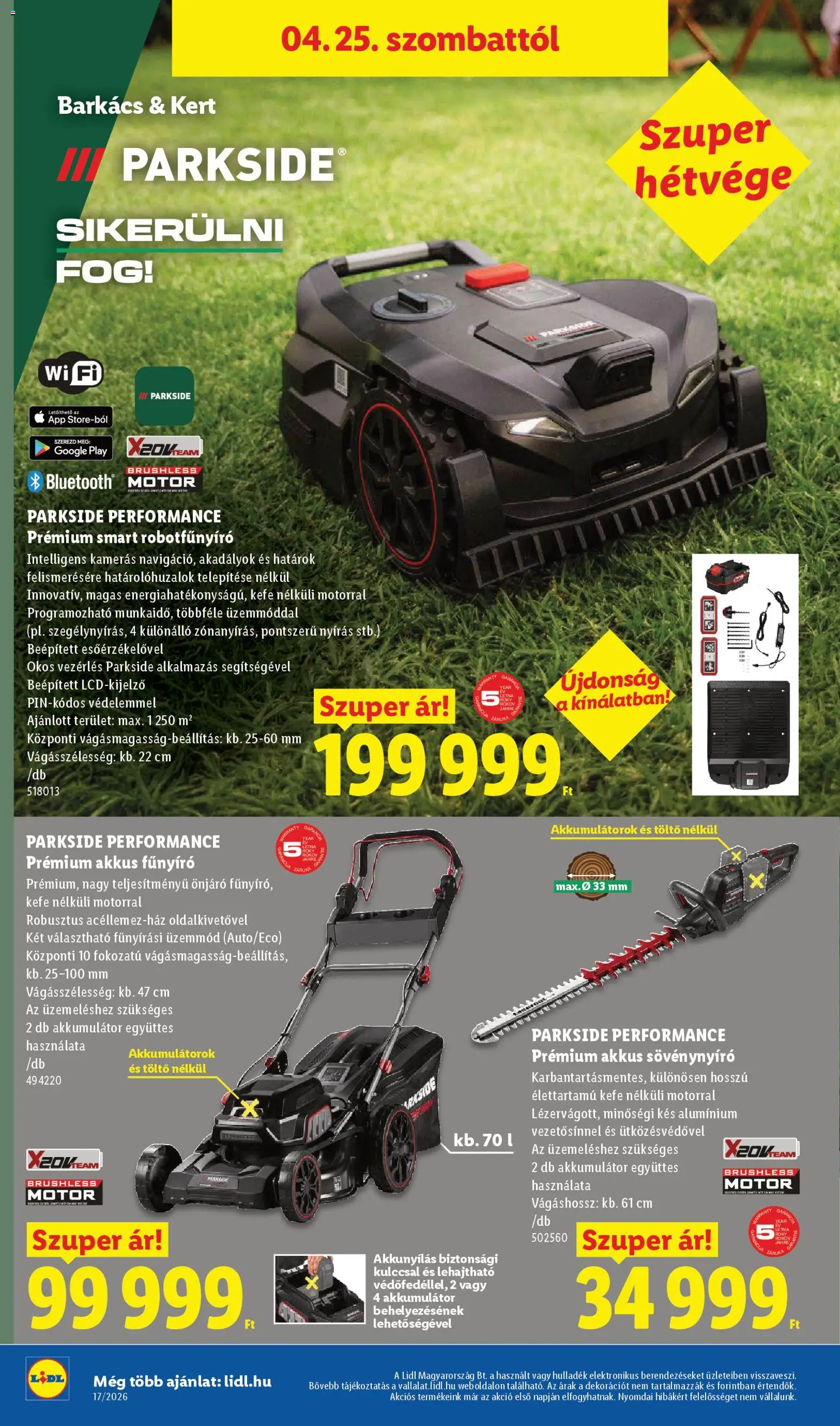 Lidl akciós ujság - amely érvényes a következő dátumtól: 23.04.2026 | Oldal: 16 | Termékek: Parkside, Akkumulátor, Fűnyíró, Kefe