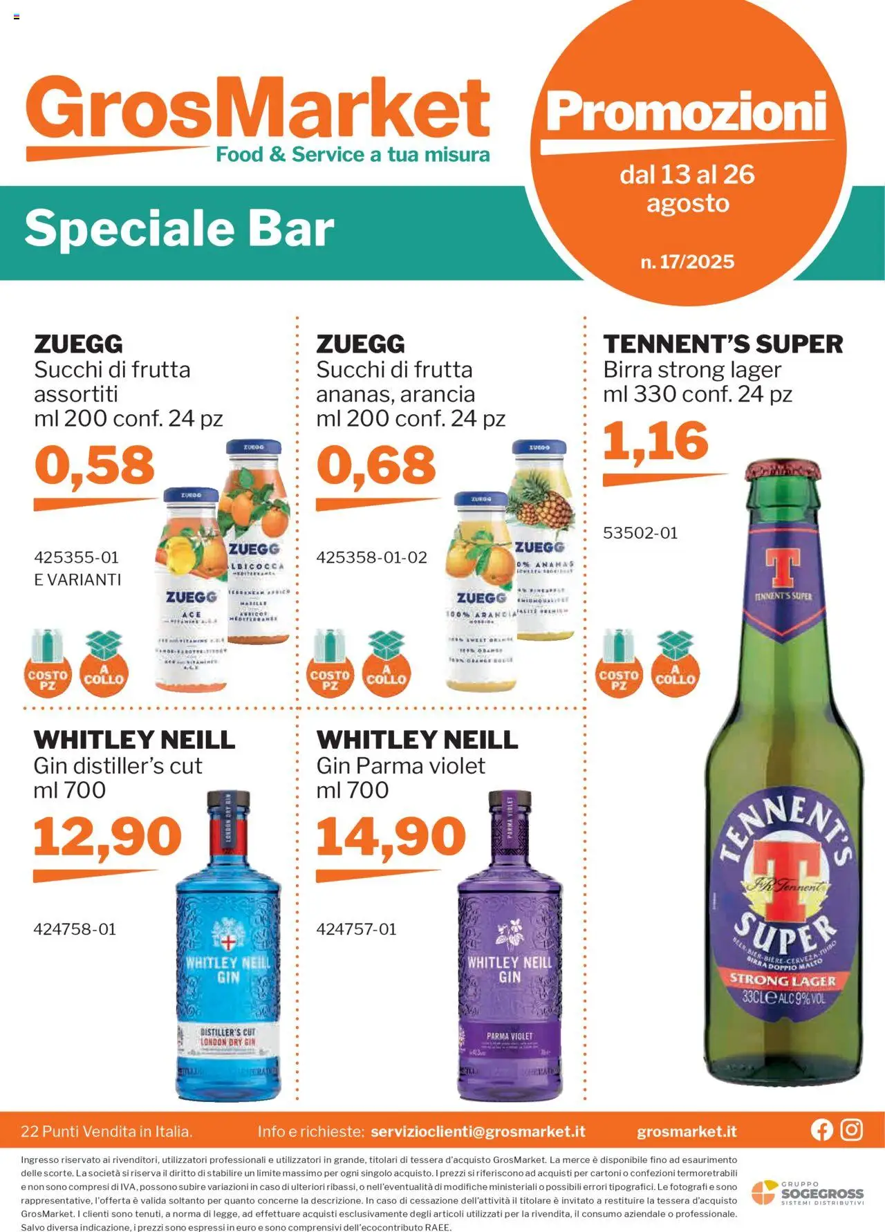 Volantino Sogegross del 13.08.2025 | Pagina: 56 | Prodotti: Tennent's, Birra, Frutta, Arancia