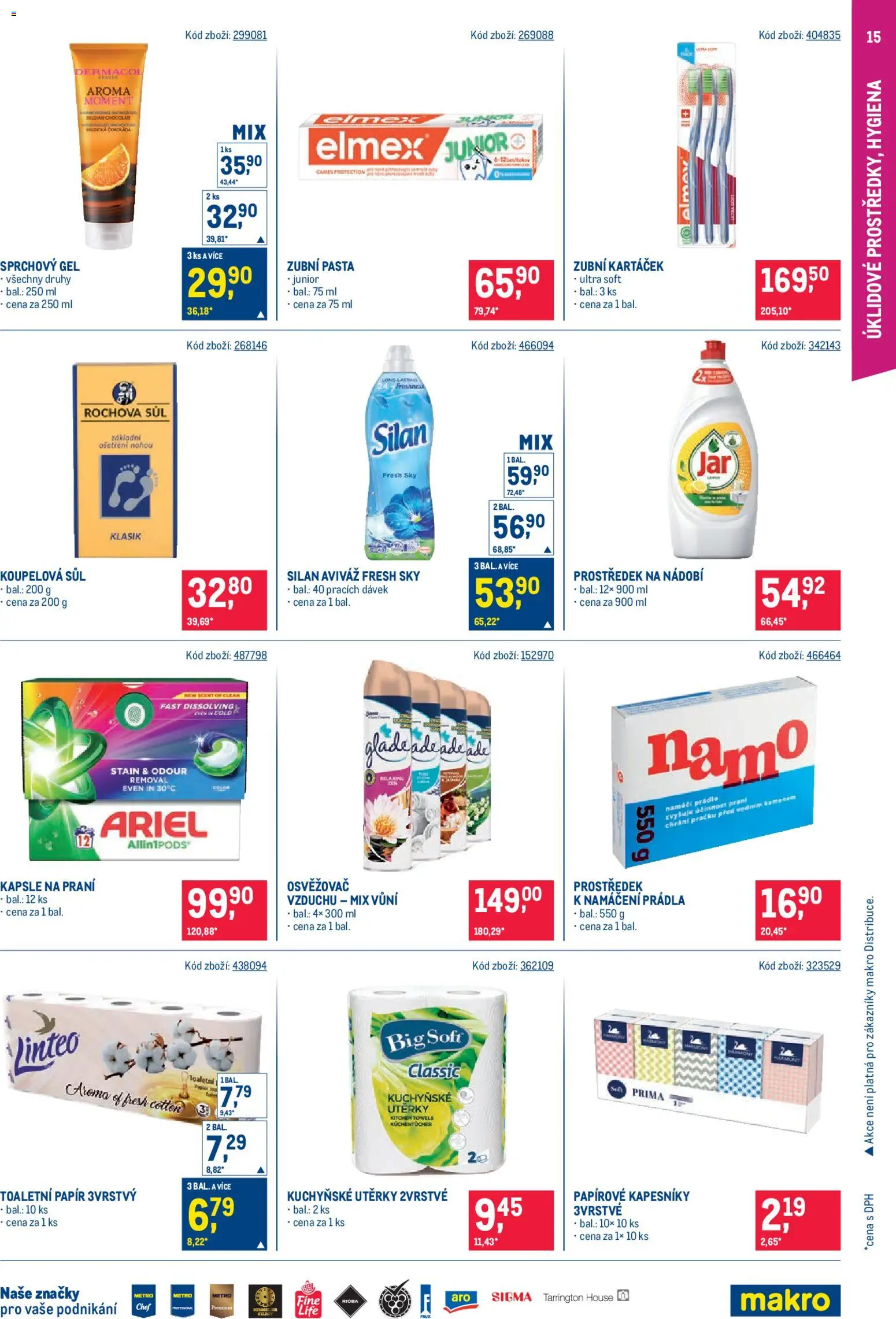 Makro leták - Maloobchod od 11.02.2026 | Strana: 15 | Produkty: Nádobí, Kapsle, Utěrky, Papírové kapesníky