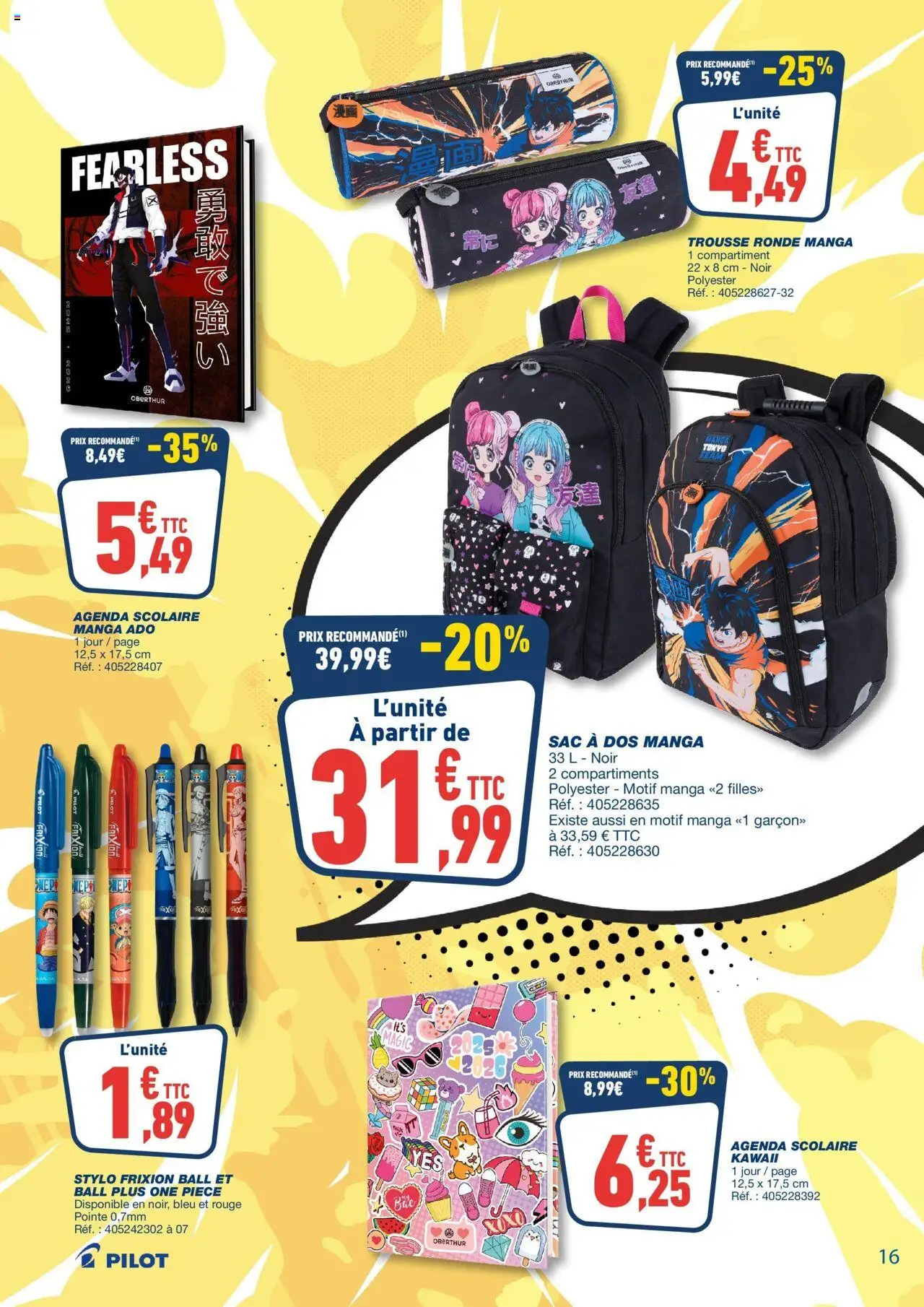  | Page: 16 | Produits: Manga, Sac, Stylo, Sac à dos