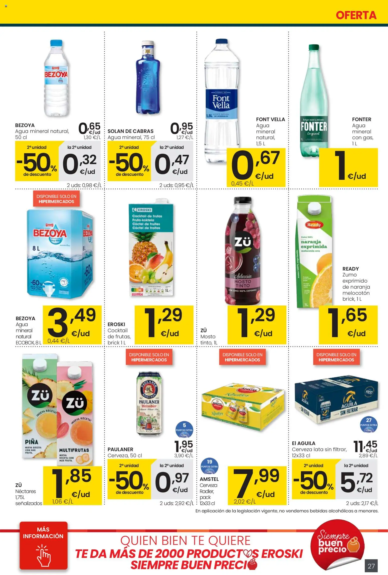Eroski - Siempre a buen precio  │ válido desde el 12.02.2026 | Página: 27 | Productos: Piña, Ροζ πιπέρι, Té, Agua mineral