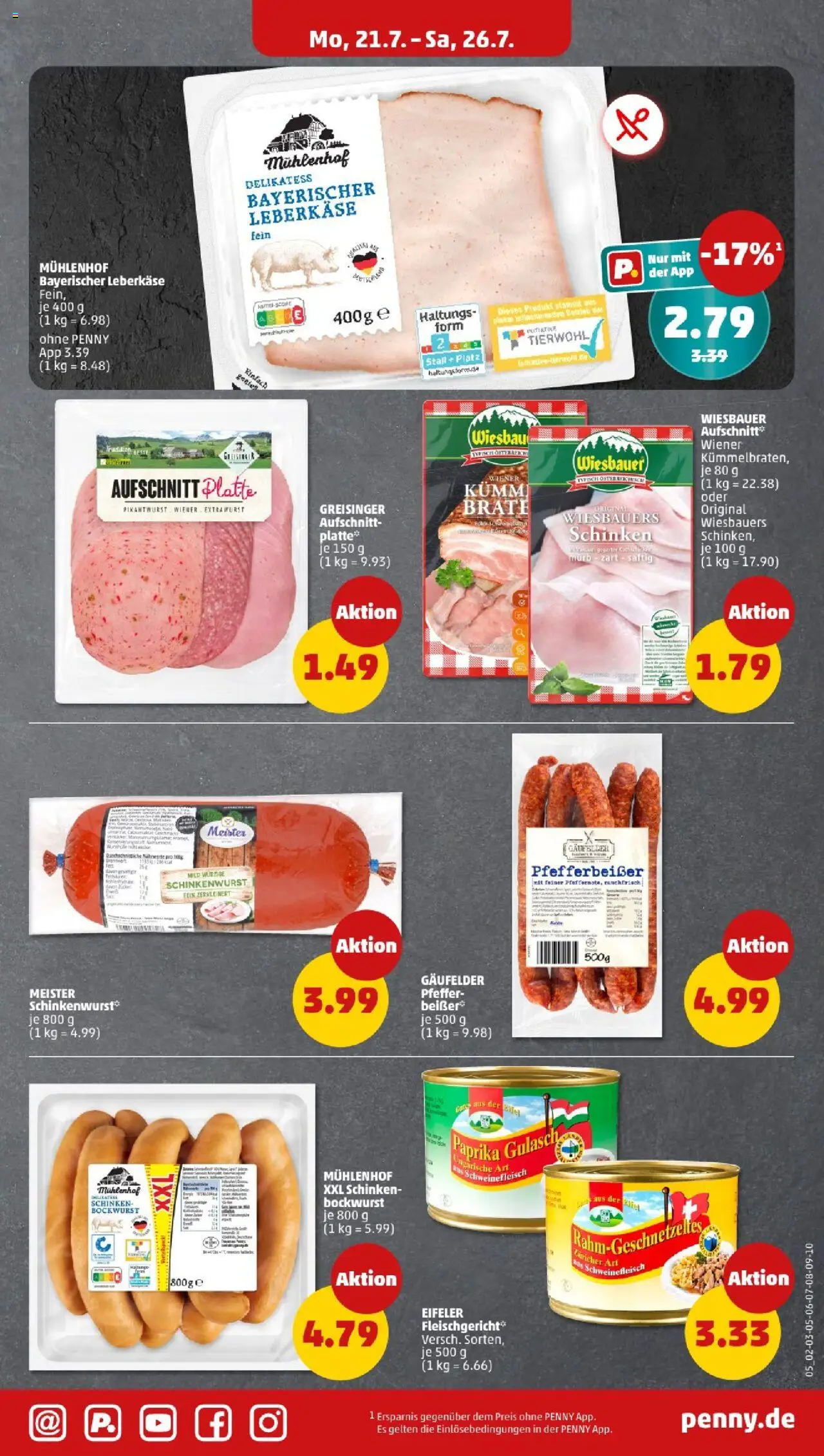 Penny - Saarland  - gültig ab dem 21.07.2025 | Seite: 5 | Produkte: Paprika, Pfeffer, Schinken, Schweinefleisch