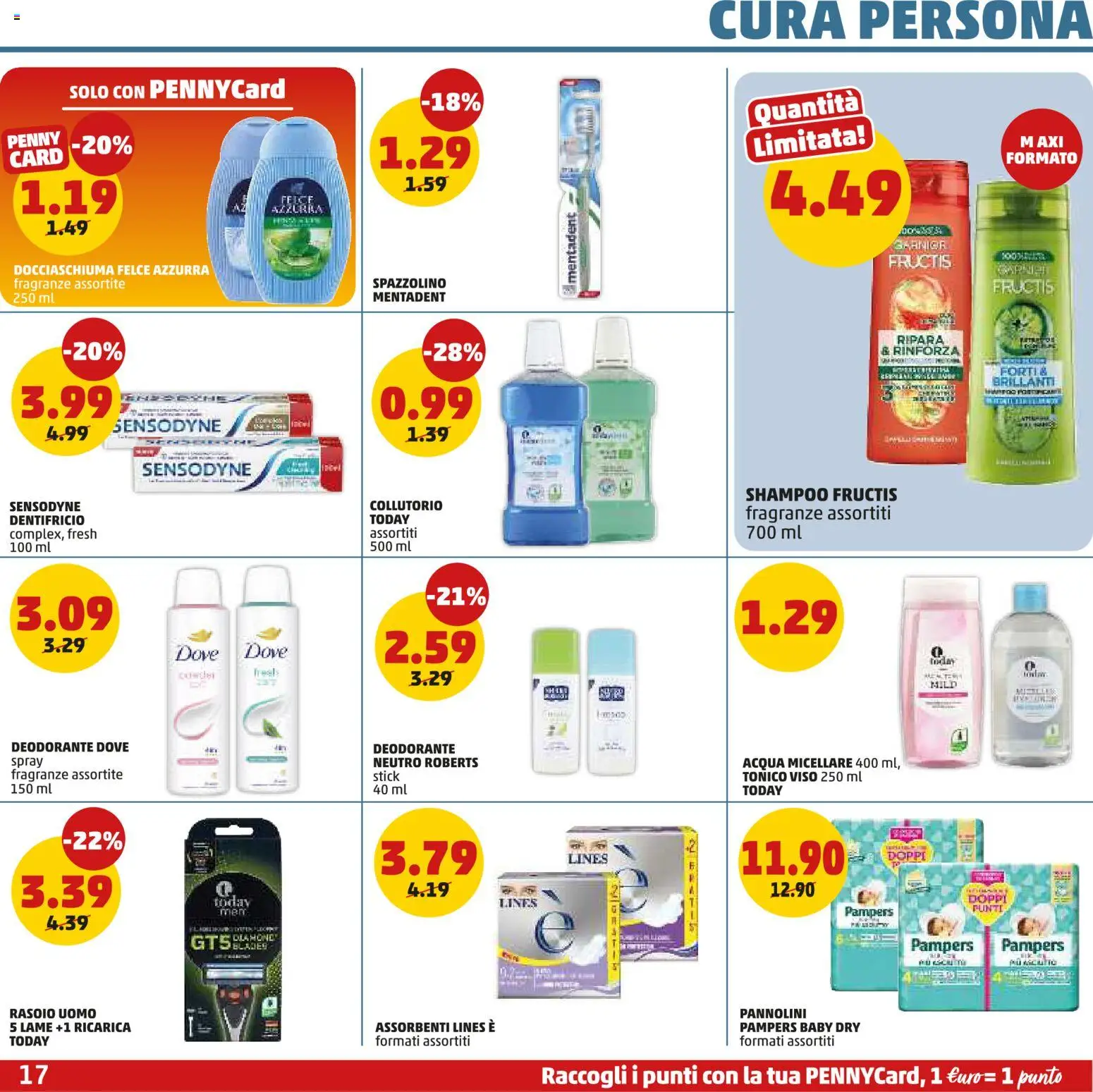 Volantino PENNY del 26.02.2026 | Pagina: 17 | Prodotti: Shampoo, Rasoio, Collutorio, Acqua