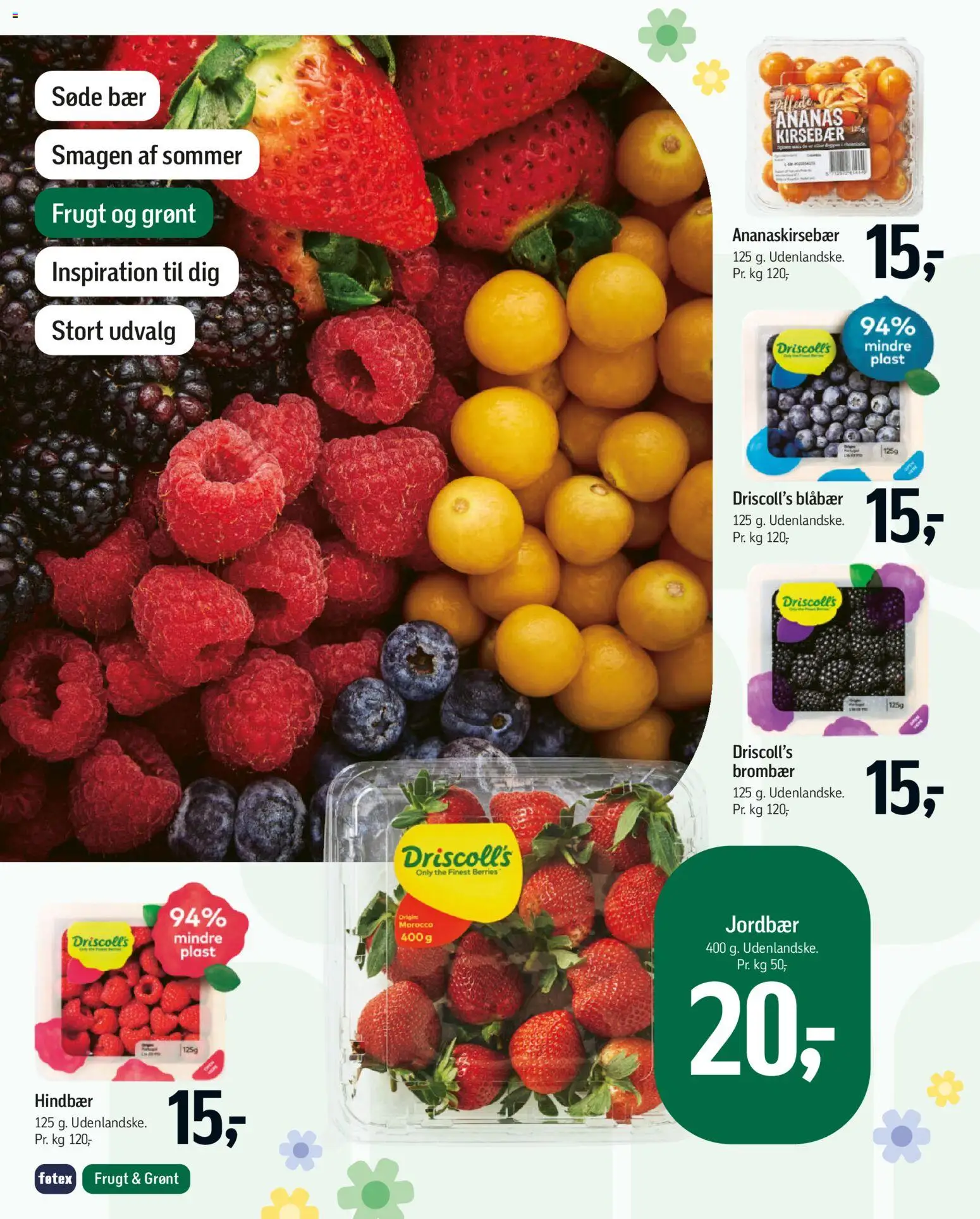 Føtex tilbudsavis – gyldig fra 27.03.2026 | Side: 16 | Produkter: Blåbær, Ananas, Jordbær, Hindbær