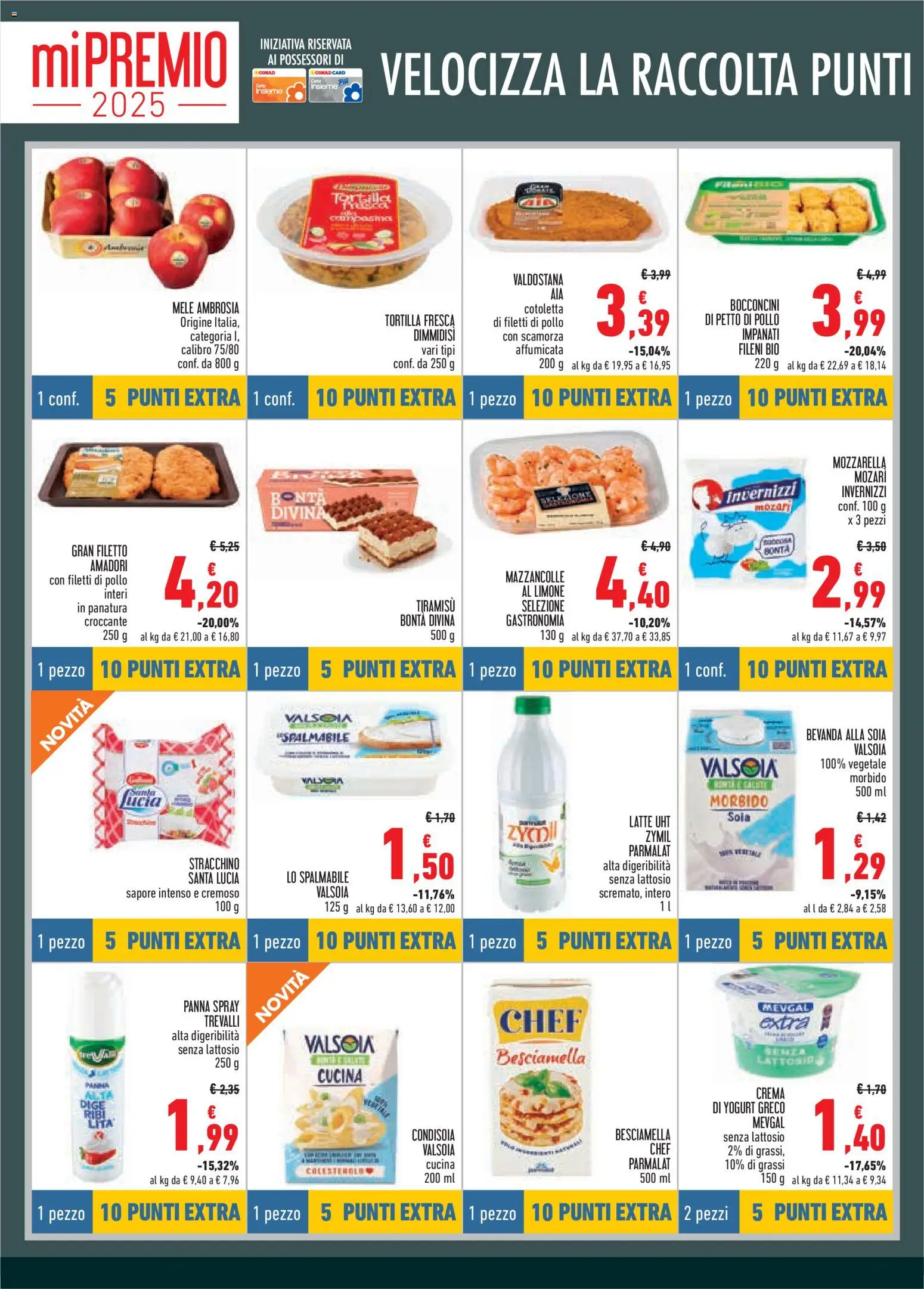 Volantino Conad del 04.12.2025 | Pagina: 4 | Prodotti: Petto di Pollo, Yogurt greco, Pollo, Nuggets