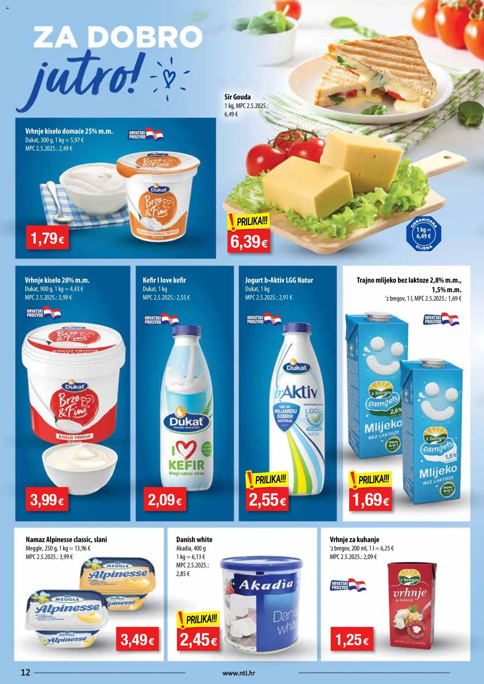 NTL katalog | vrijedi od 22.10.2025 | Stranica: 12 | Proizvodi: Jogurt, Kefir, Gouda, Namaz