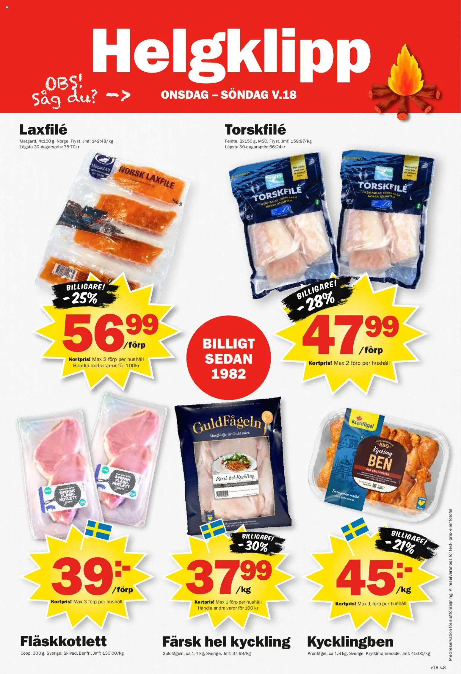 Pekås reklamblad aktuell från 27.04.2026 | Sida: 8 | Produkter: Såg, Torskfile