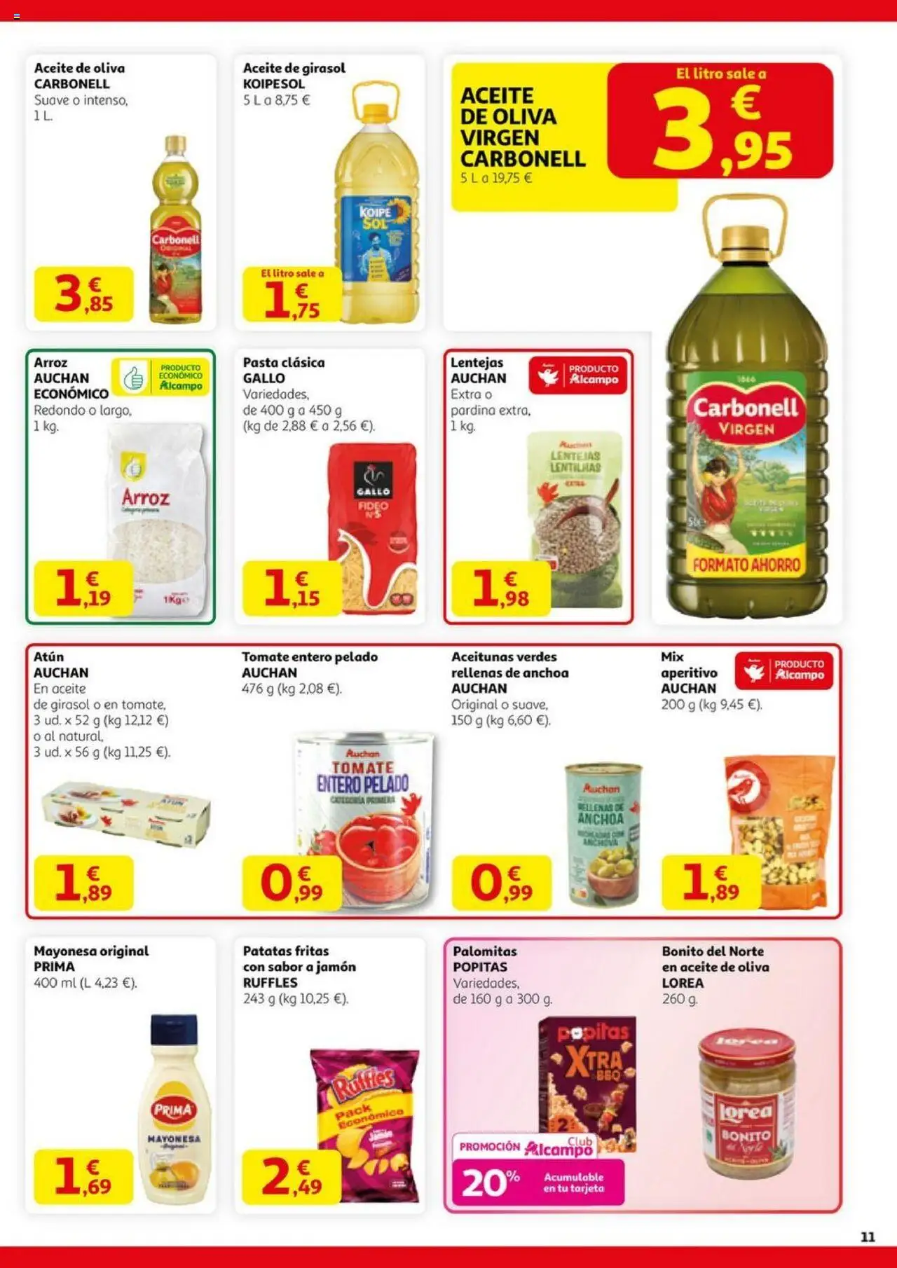 Alcampo - HP catalan │ válido desde el 11.09.2025 | Página: 11 | Productos: Jamón, Pasta, Οθόνη προβολής, Anchoa