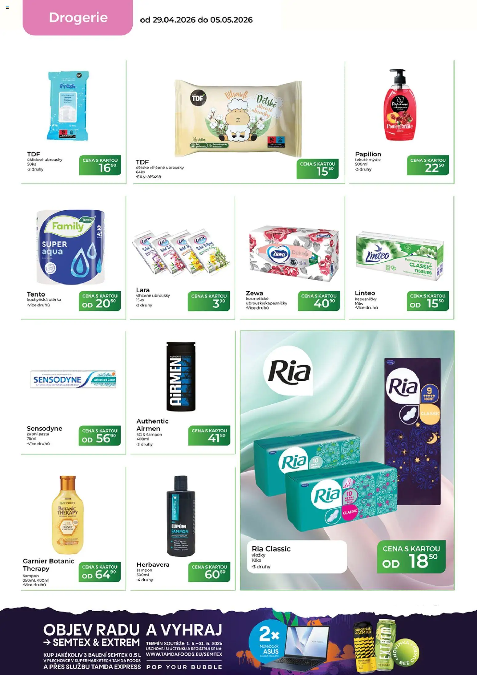 Tamda Foods leták od 29.04.2026 | Strana: 56 | Produkty: Mýdlo, Vložky, Notebook, Drogerie