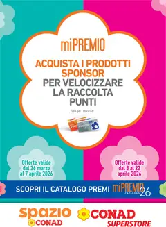 Anteprima del volantino Conad volantino Superstore Mi Premio Piemonte valido a partire dal 26.03.2026