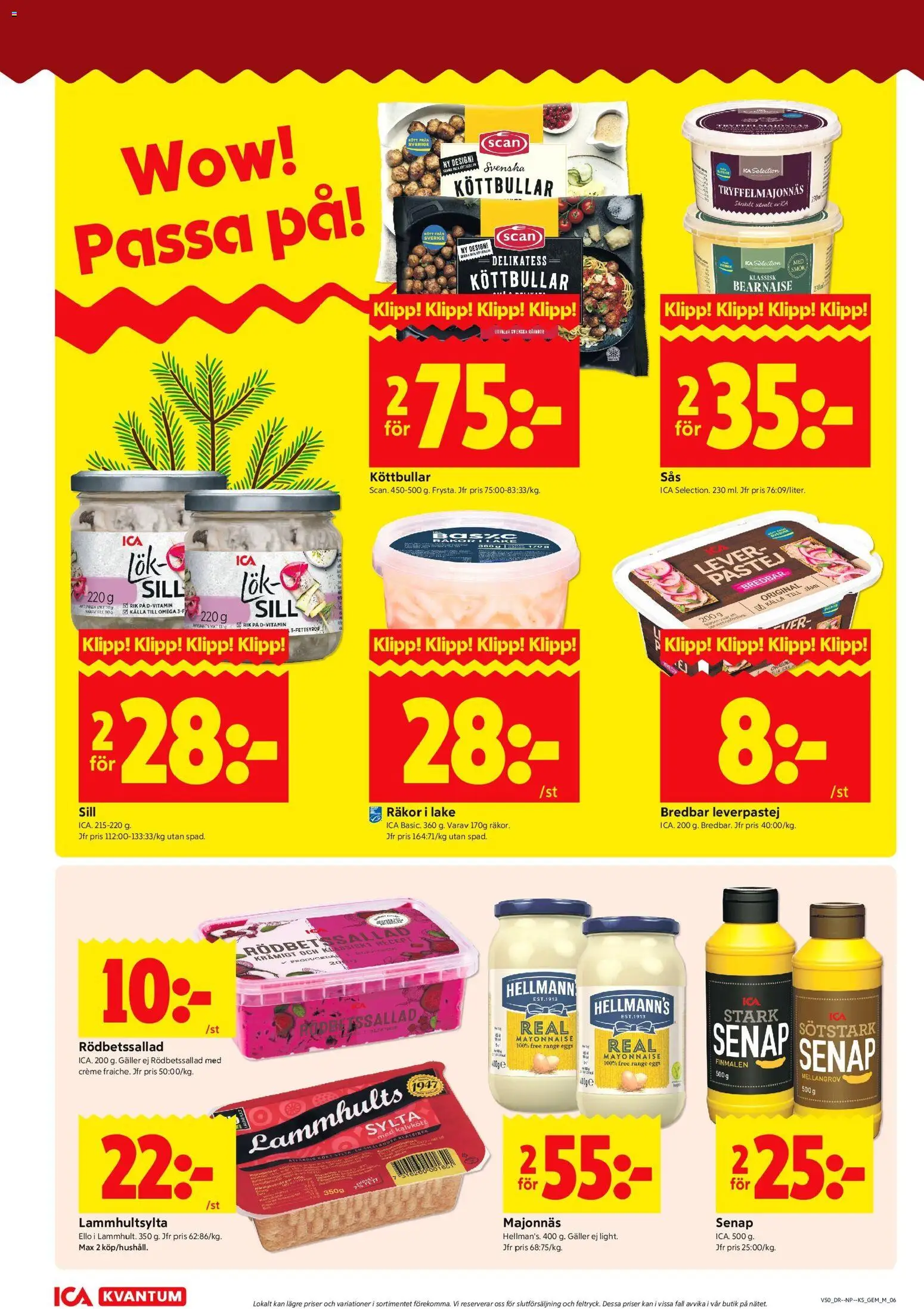 ICA Kvantum reklamblad aktuell från 08.12.2025 | Sida: 6 | Produkter: Senap, Sill, Räkor, Majonnäs