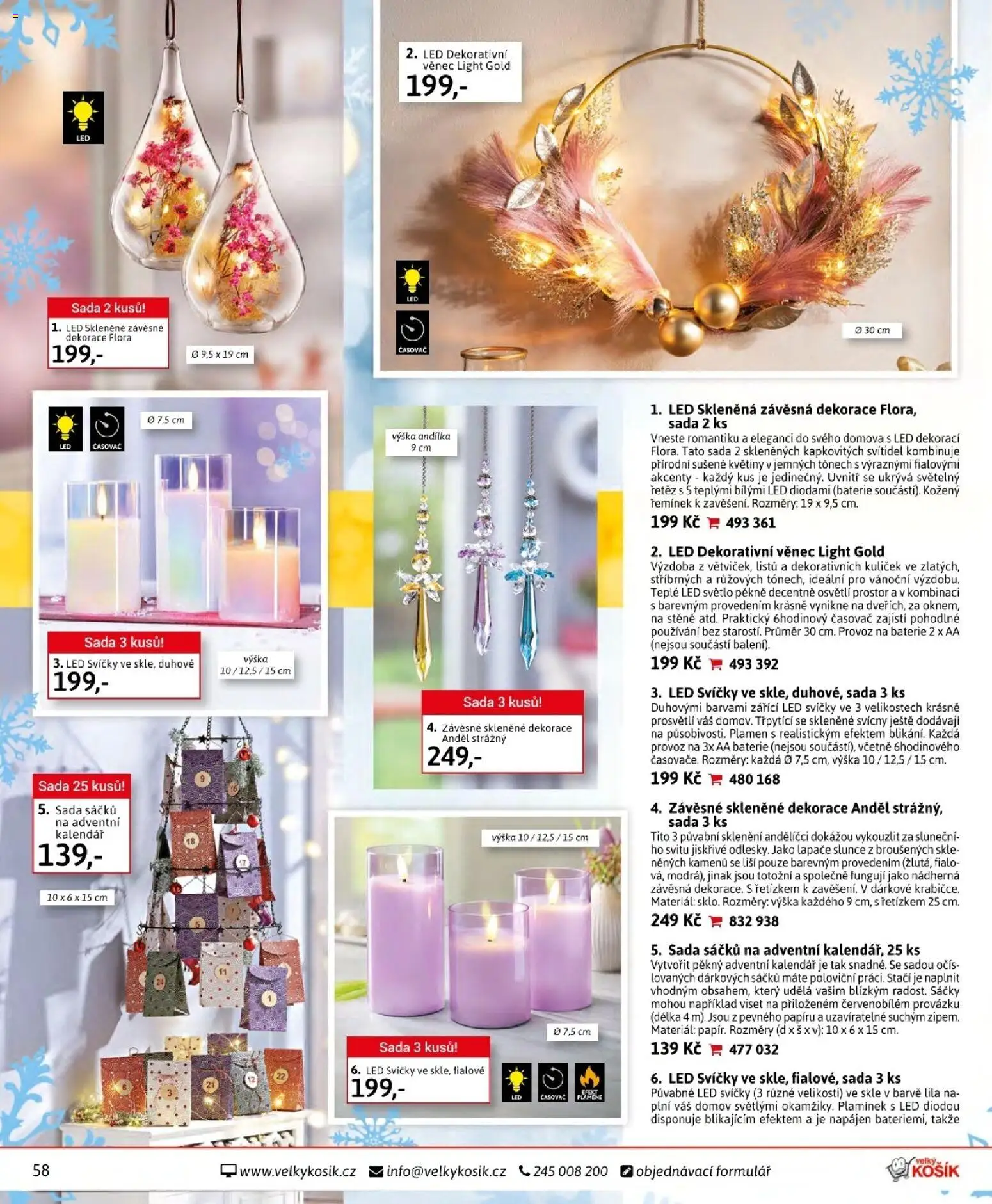 Velký Košík katalog listopad 2025 od 01.11.2025 | Strana: 58 | Produkty: Časovač, LED, Dekorace, LED světlo