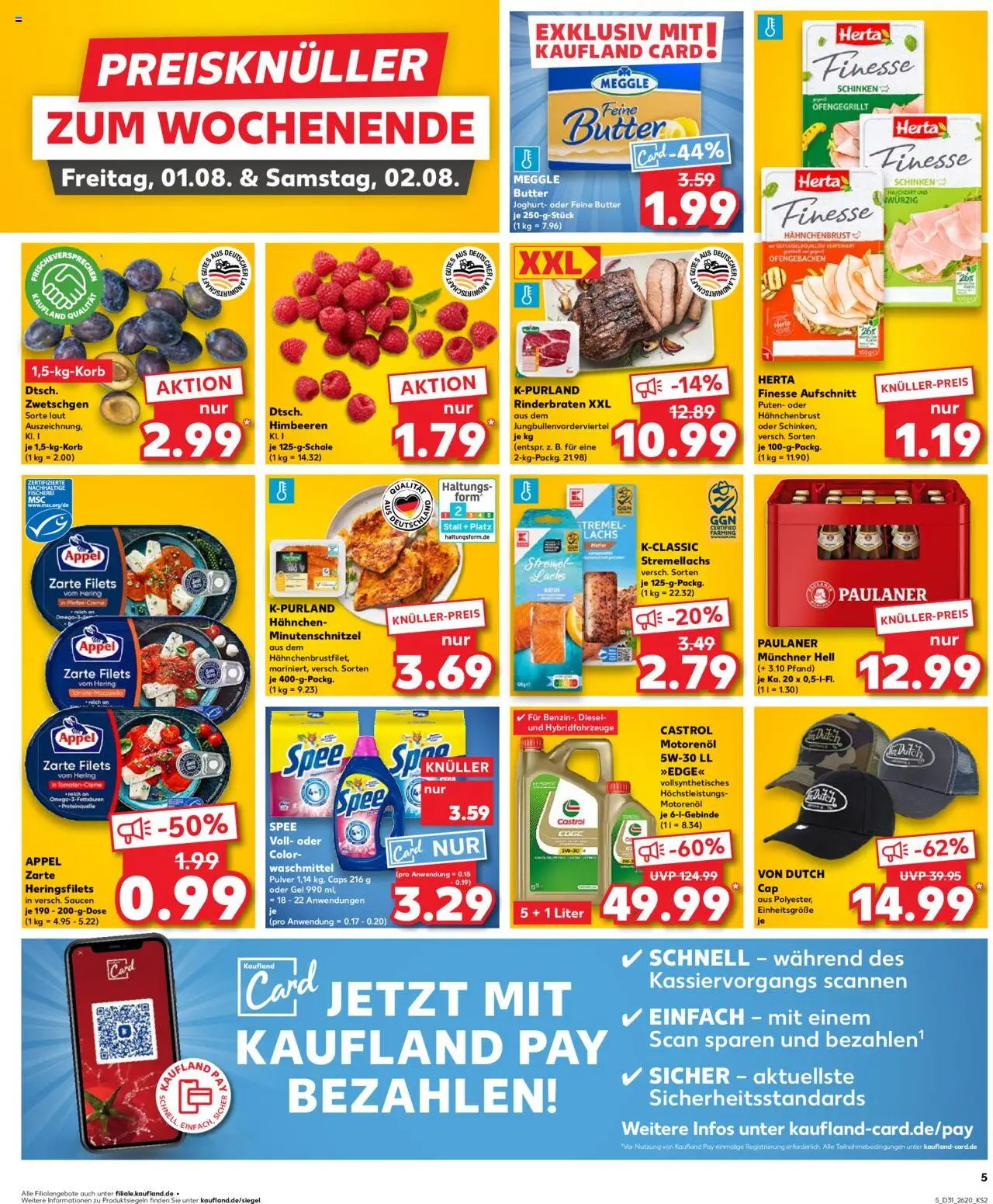 Kaufland prospekt Zeitz	 - gültig ab dem 31.07.2025 | Seite: 5 | Produkte: Butter, Waschmittel, Paulaner, Hahnchenbrust