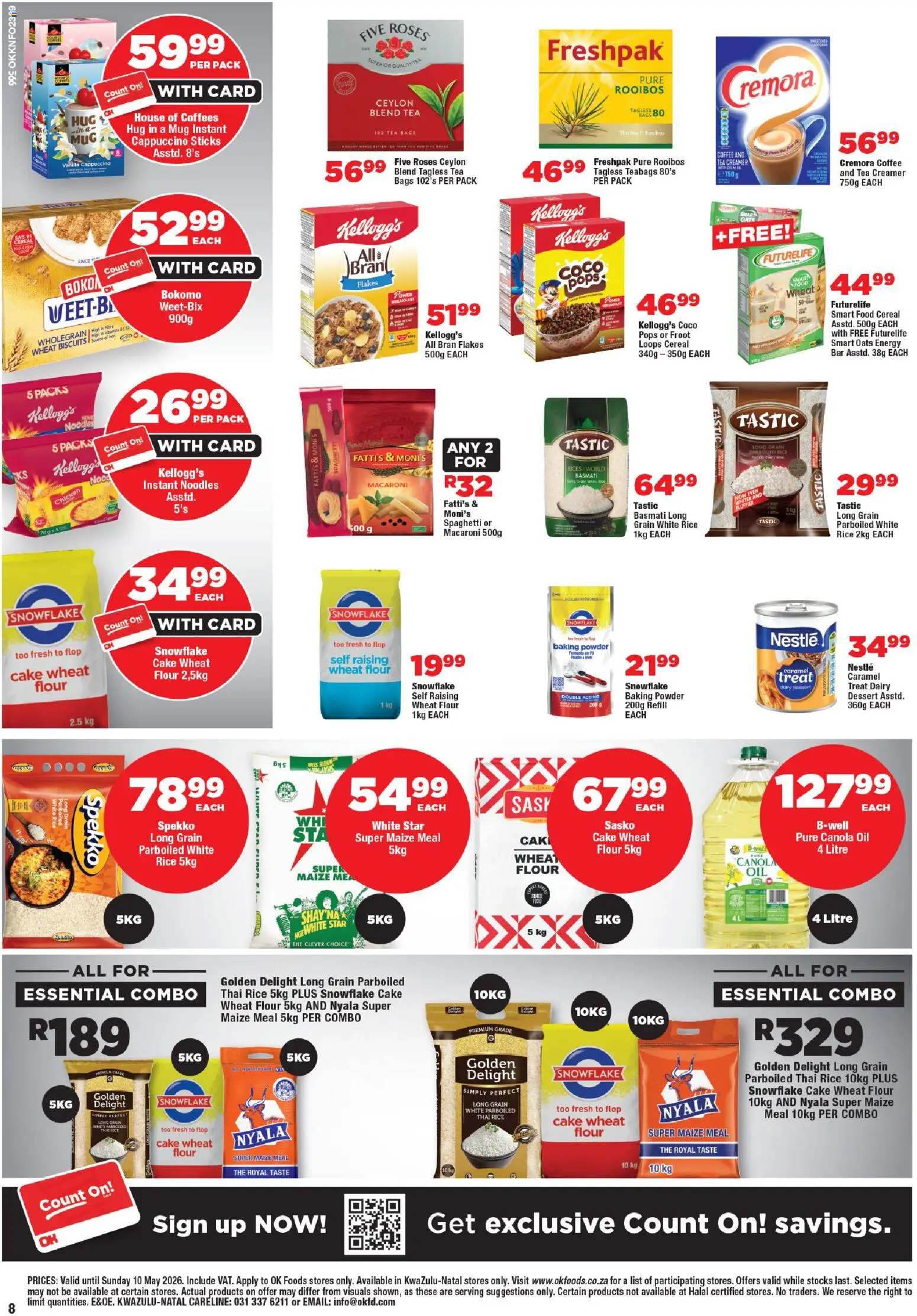 New OK Foods catalogue – valid from 24.04.2026 | Page: 8 | Products: Oil, Chicken, Rice, Noodles