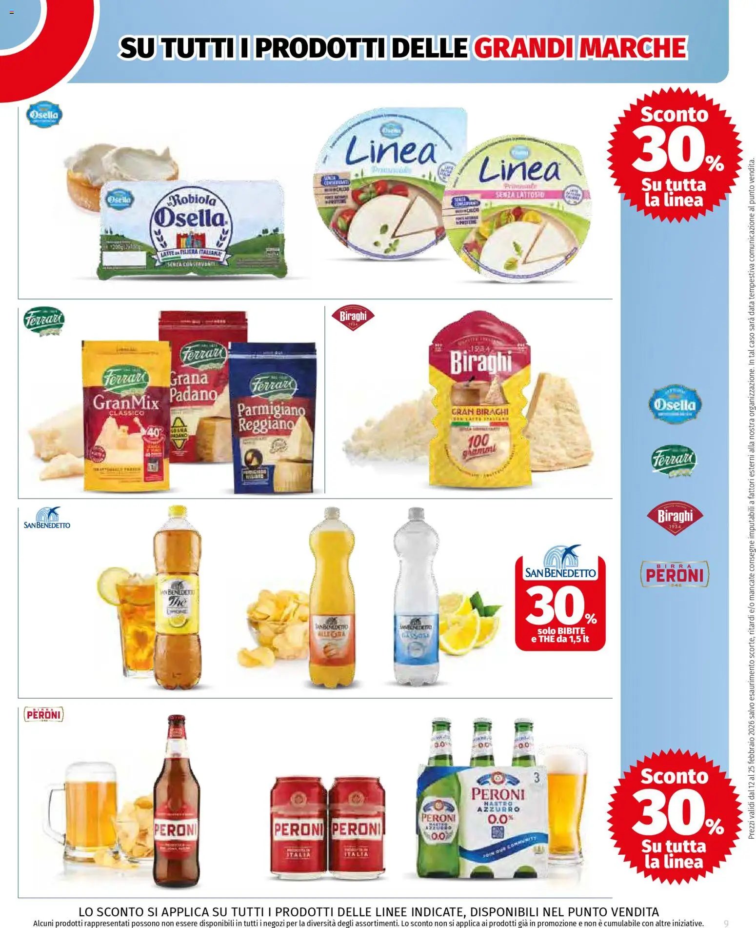 Volantino COOP del 12.02.2026 | Pagina: 9 | Prodotti: Latte, The, Bibite, Parmigiano