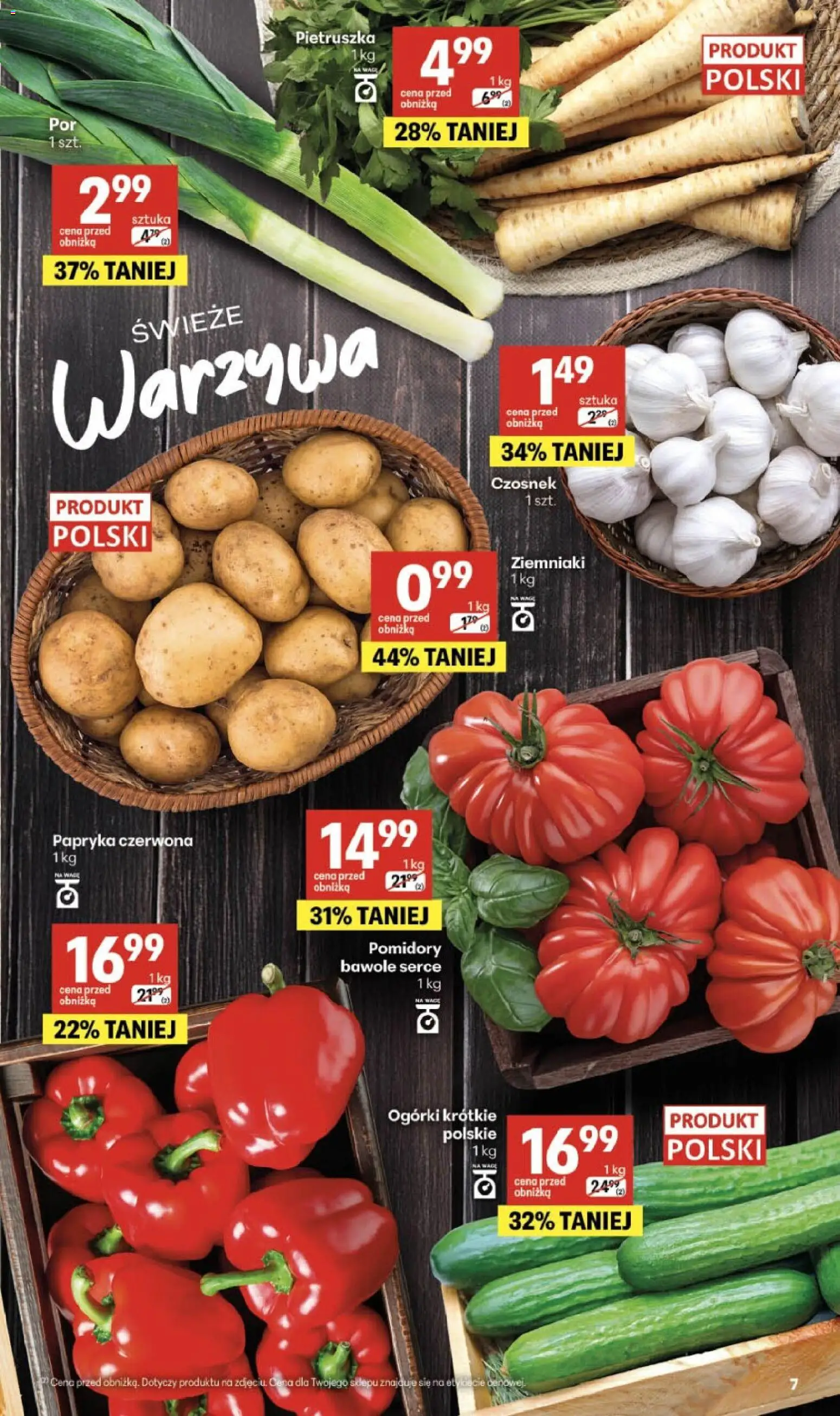 Delikatesy Centrum Gazetka - Sklepy Własne od 05.02.2026 | Strona: 7 | Produkty: Papryka czerwona, Ogórki, Ziemniaki, Warzywa