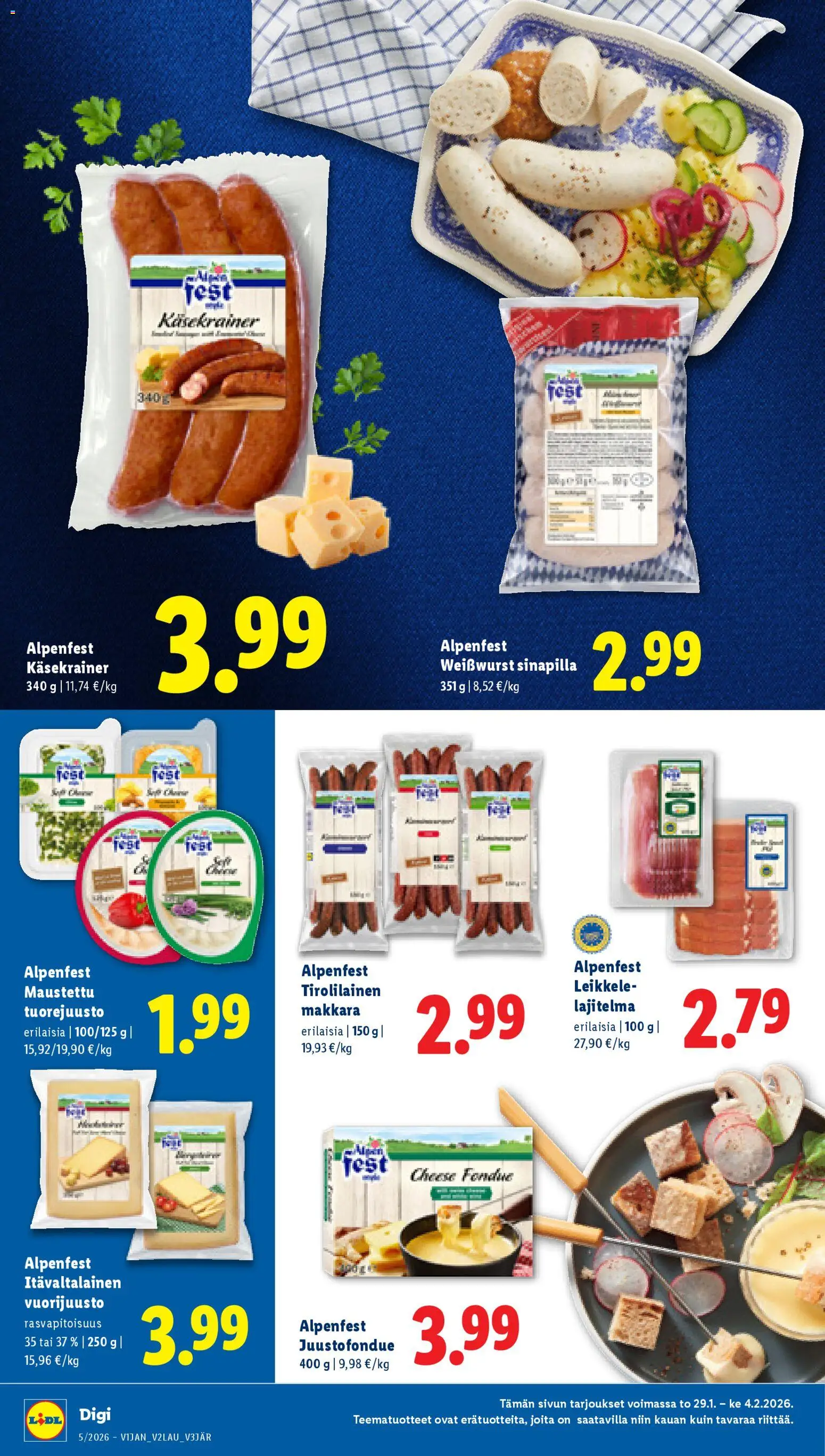 Lidl tarjoukset – voimassa 29.01.2026 alkaen | Sivu: 10 | Tuotteet: Makkara