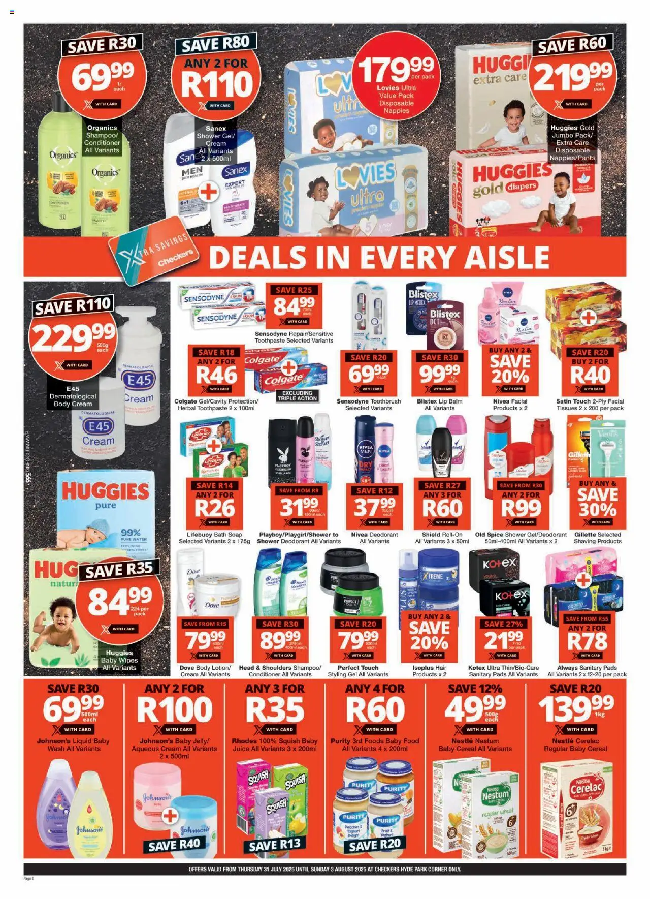 Checkers Gauteng - Hyde Park Corner Store │ valid from 31.07.2025 | Page: 6 | Products: Soap, Toothpaste, Water, Fruit