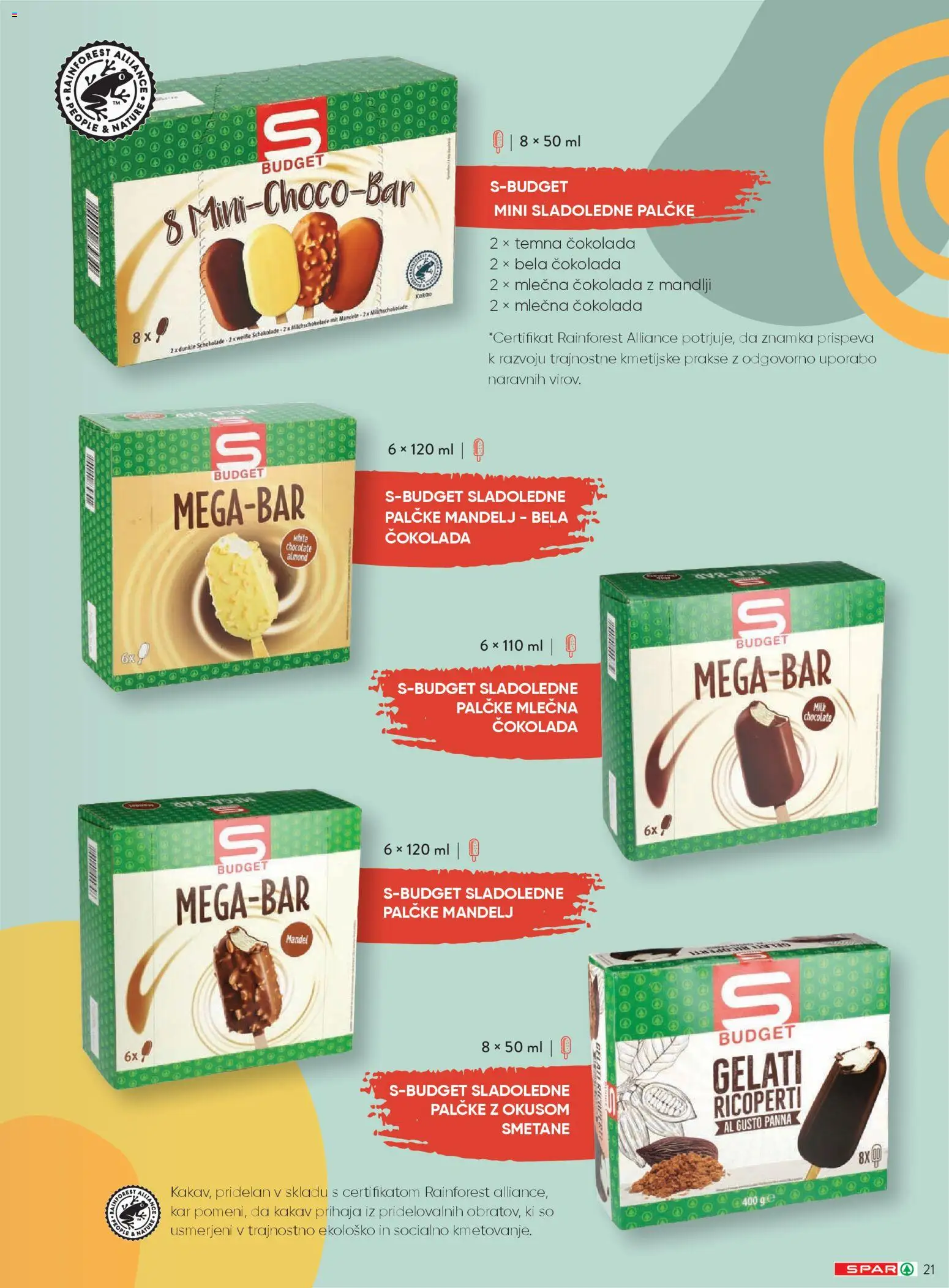 Novi Spar katalog ponudbe – veljaven od 20.04.2026 | Stran: 21 | Izdelki: Mandlji, Kakav, Cokolada