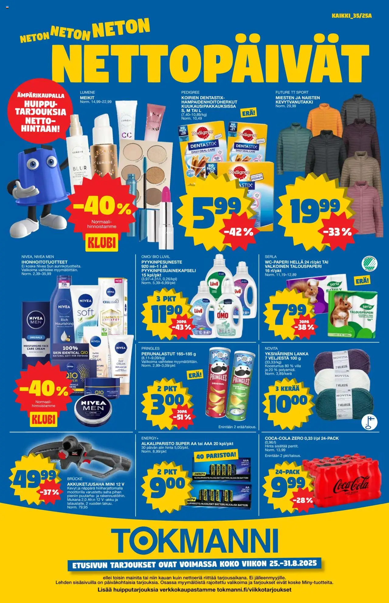  | Sivu: 1 | Tuotteet: Hella, Wc-paperi, Akku, Coca cola