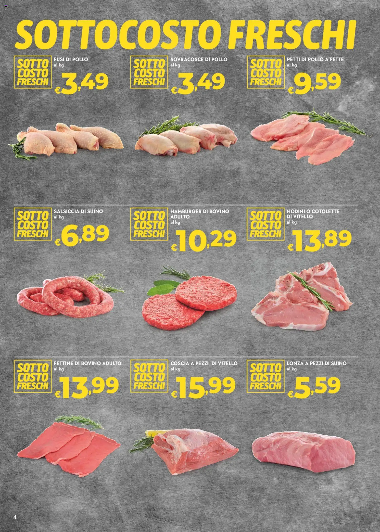 Volantino bennet del 06.11.2025 | Pagina: 4 | Prodotti: Bovino, Pollo, Suino, Hamburger