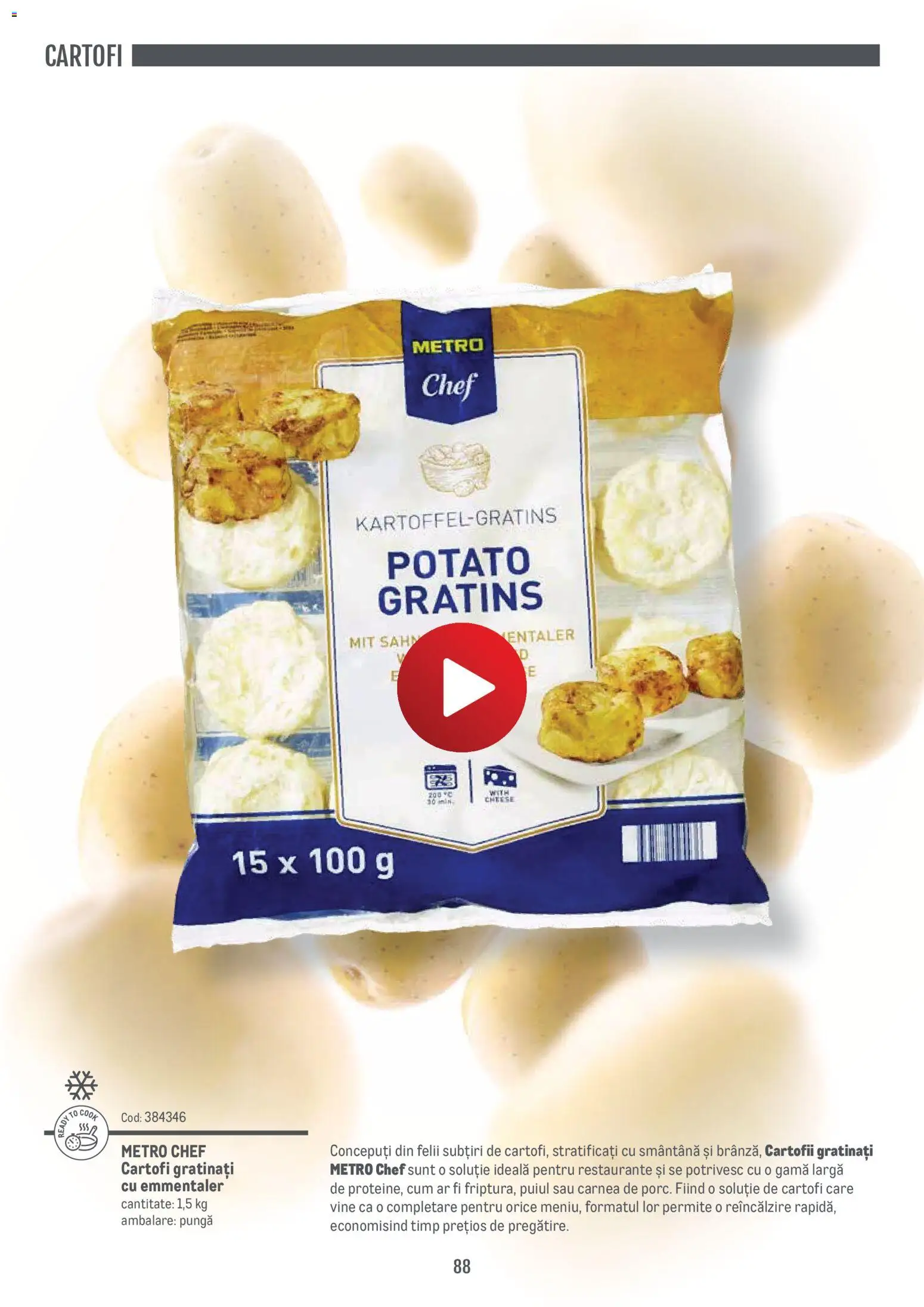 Noul catalog Metro – valabil de la 14.11.2024 | Pagină: 88 | Produse: Pungă, Smântână, Cartofi