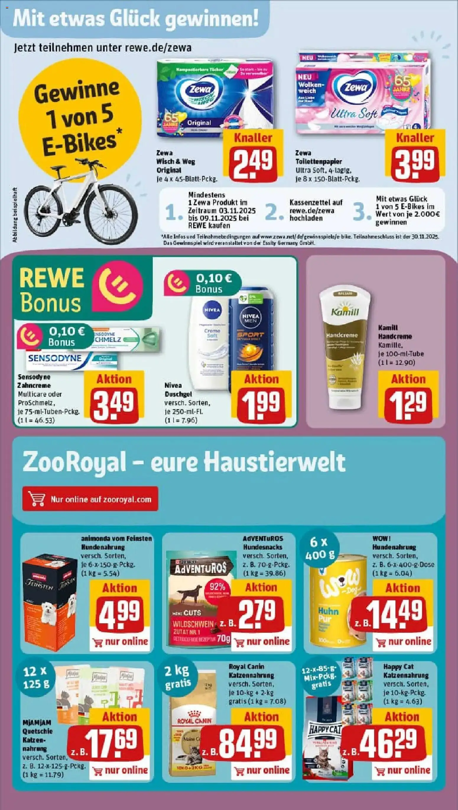 Rewe prospekt Marburg	 – gültig ab 02.11.2025 | Seite: 14 | Produkte: Zewa, Creme, Shower Gel, Toilettenpapier