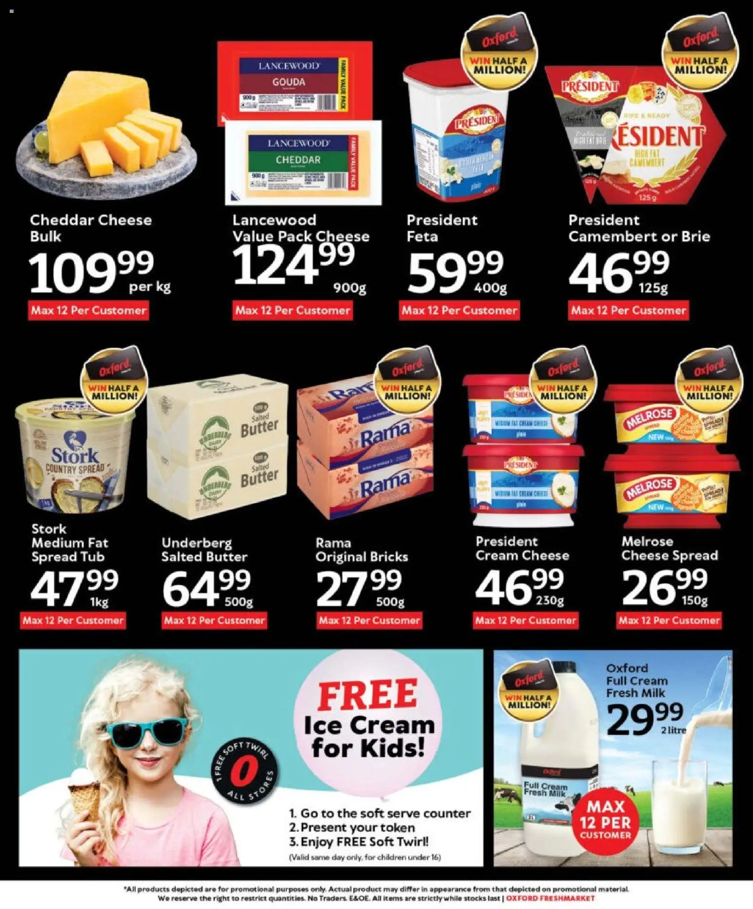 New Oxford Freshmarket catalogue – valid from 12.11.2025 | Page: 13 | Products: Milk, Butter, Cream, Ice cream