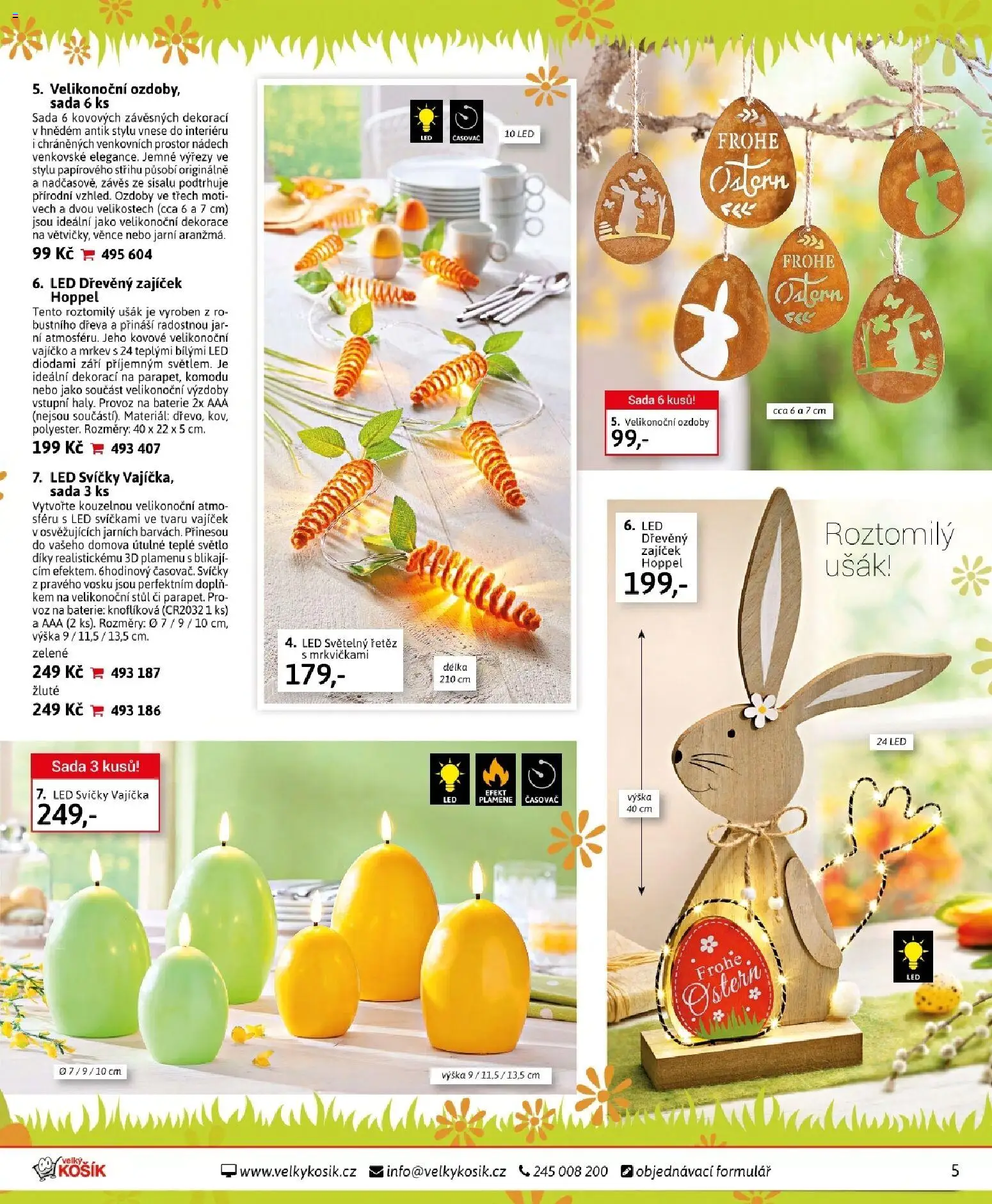Velký Košík katalog březen 2026 od 01.03.2026 | Strana: 5 | Produkty: Svíčky, Baterie, LED, Dekorace