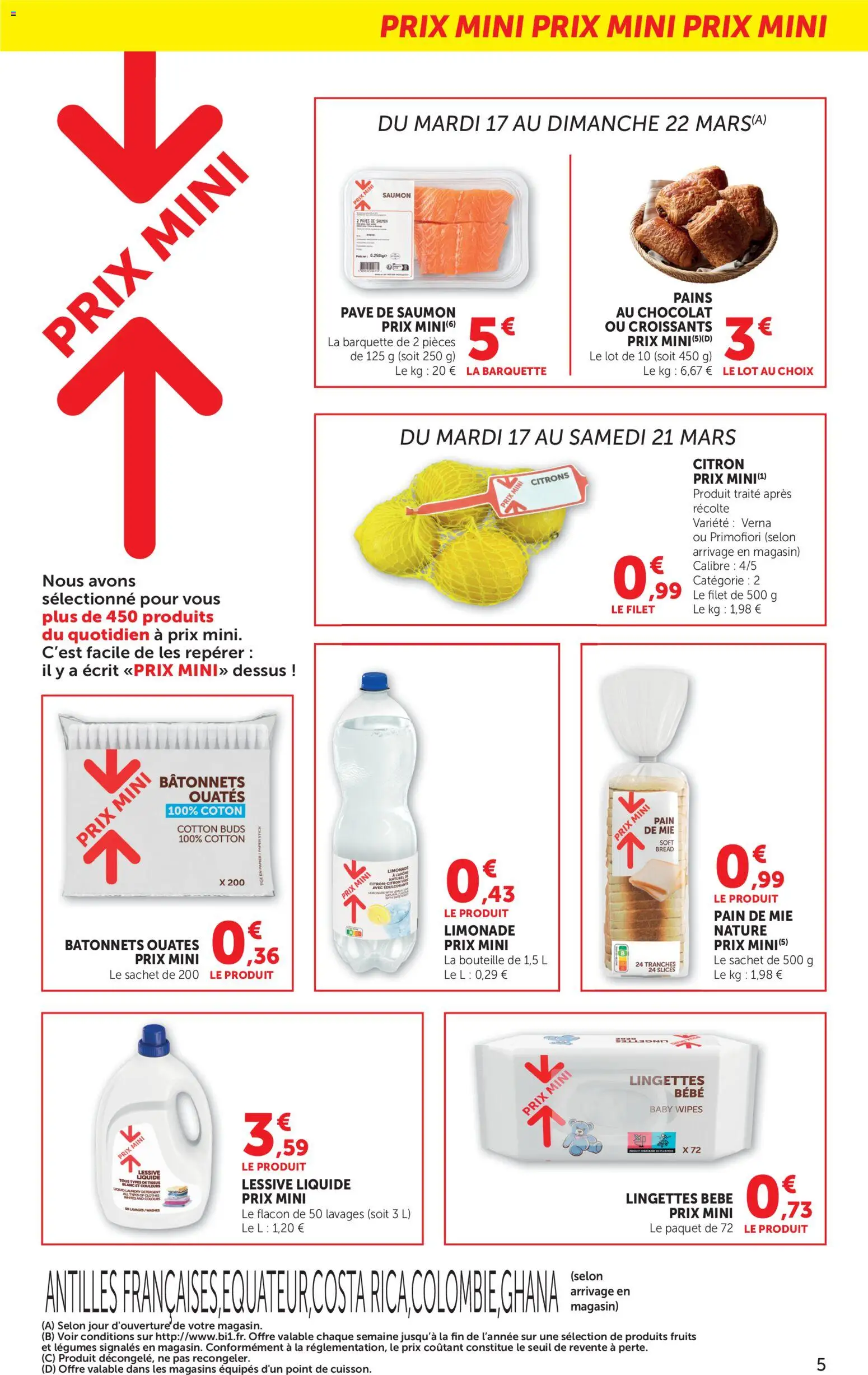 {H1} | Page: 5 | Produits: Lessive Liquide, Détergent, Pain de mie, Saumon